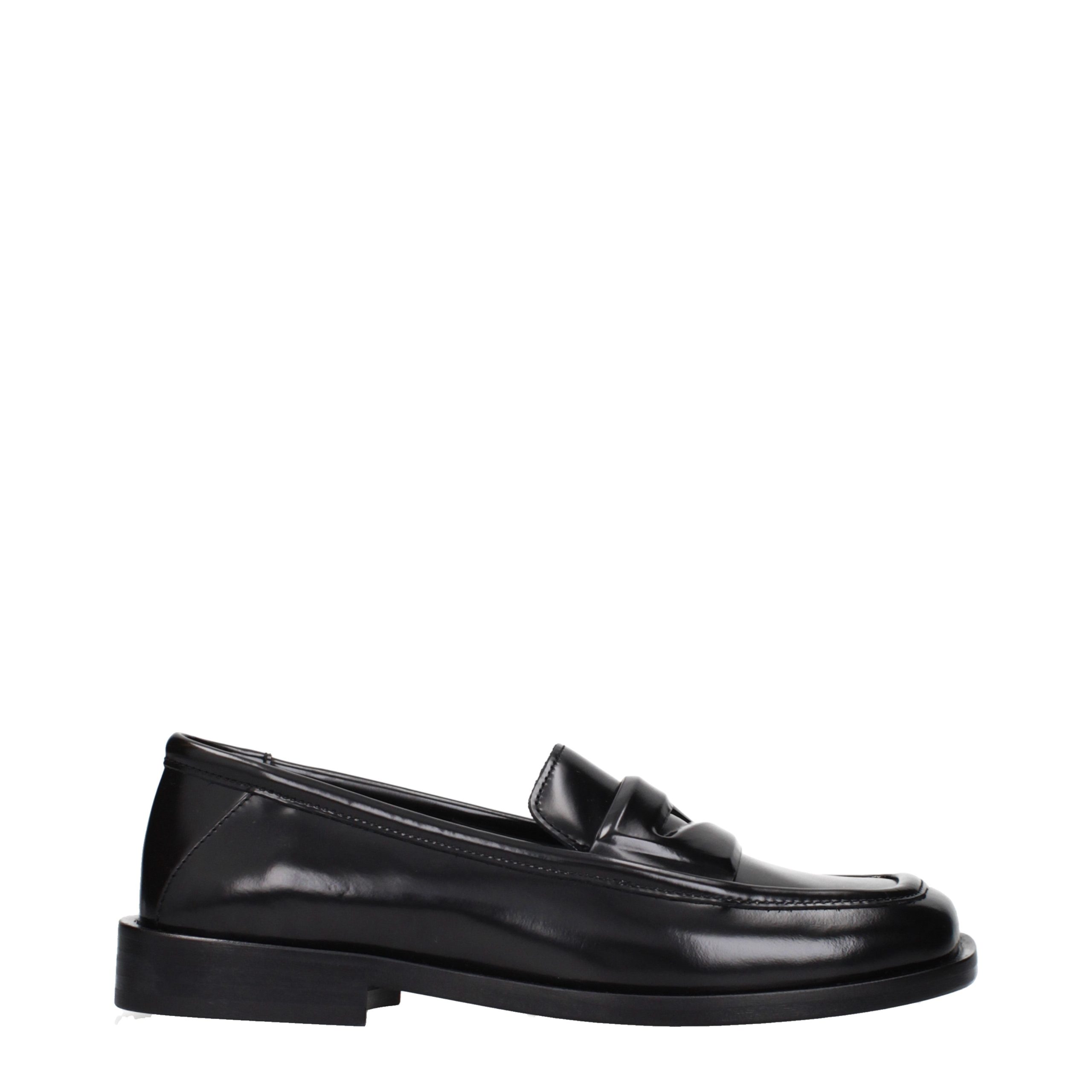 The Attico Black Leather Slip-On Women's Loafers