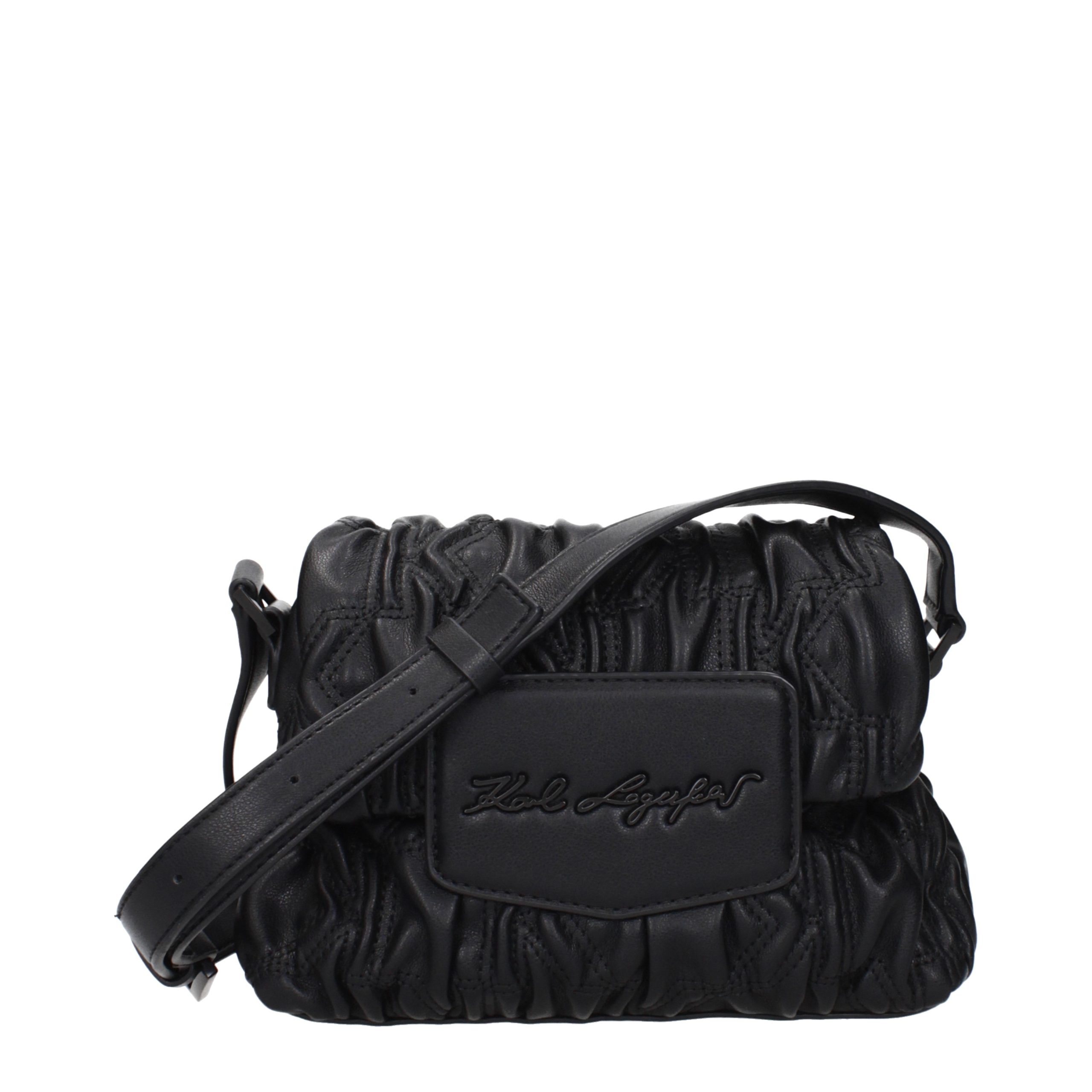 Black Polyester Crossbody Bag