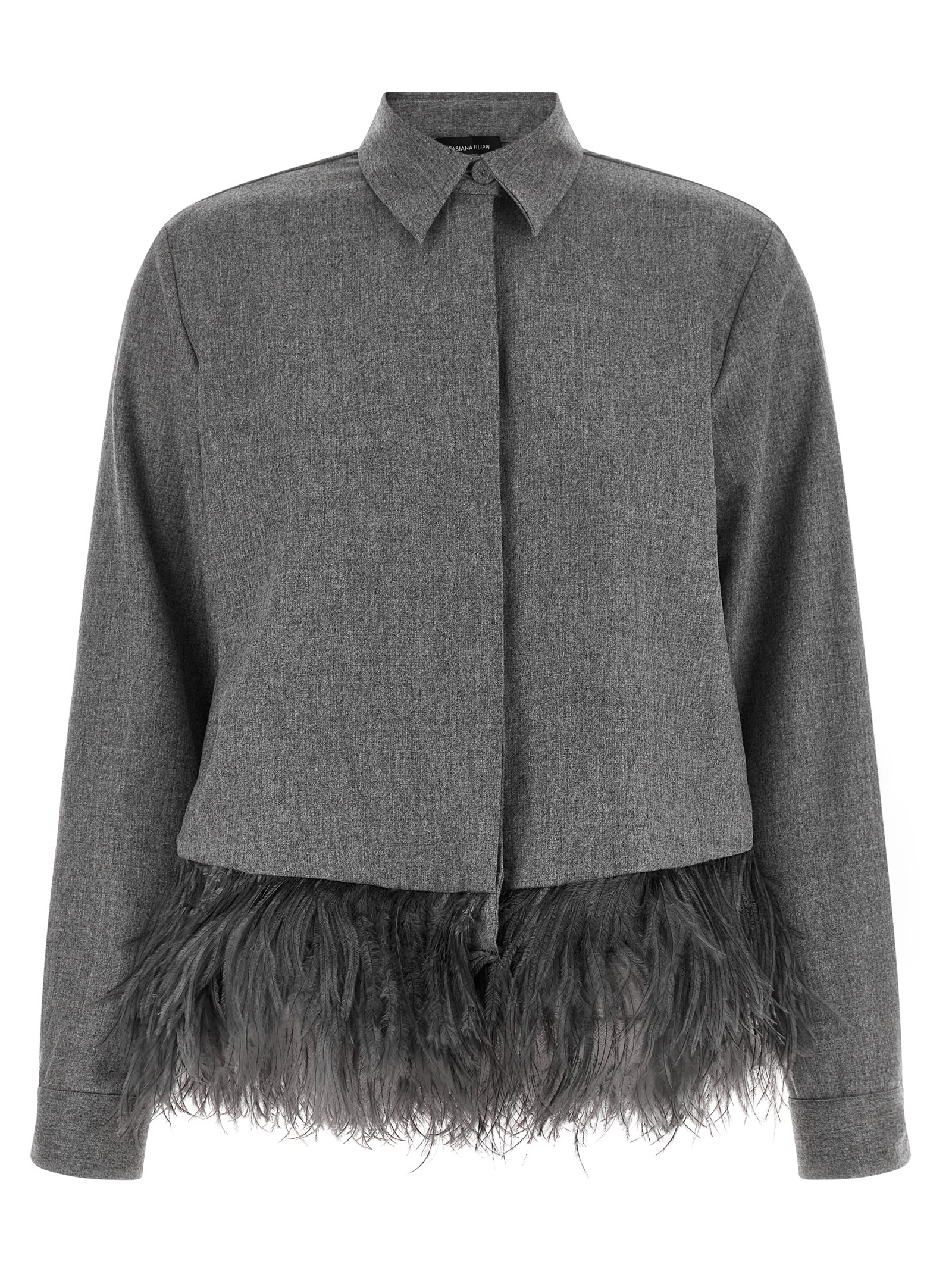Gray Virgin Wool Blouse