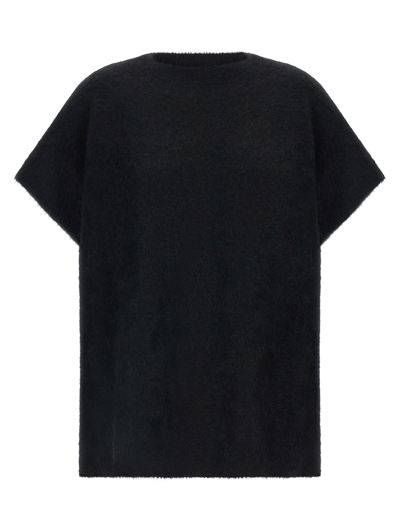 Black Alpaca Leather Cardigan