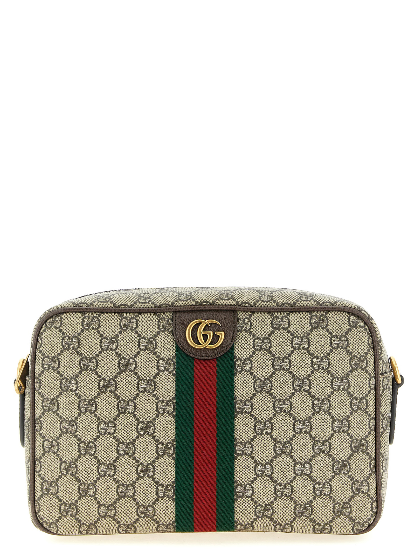 Beige Polyethylene Crossbody Bag