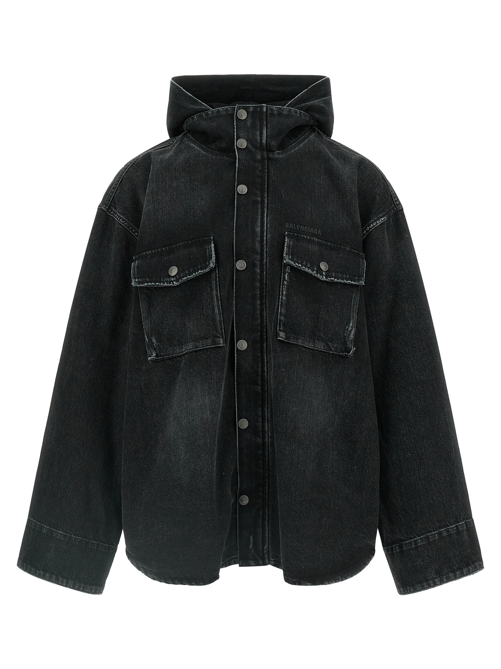 Black Cotton Denim Jacket