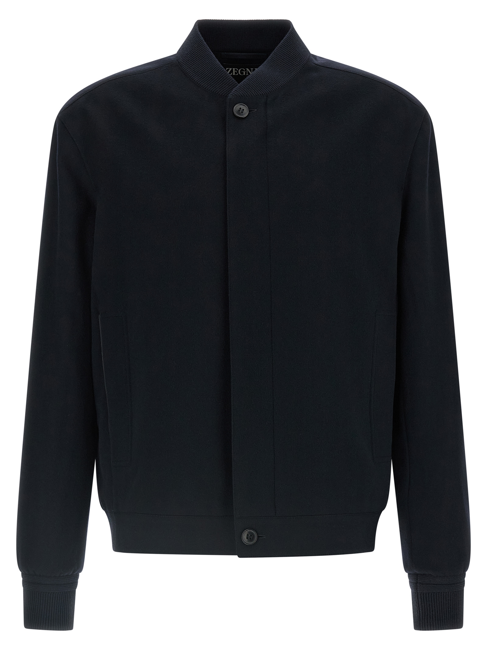 Blue Cashmere Bomber