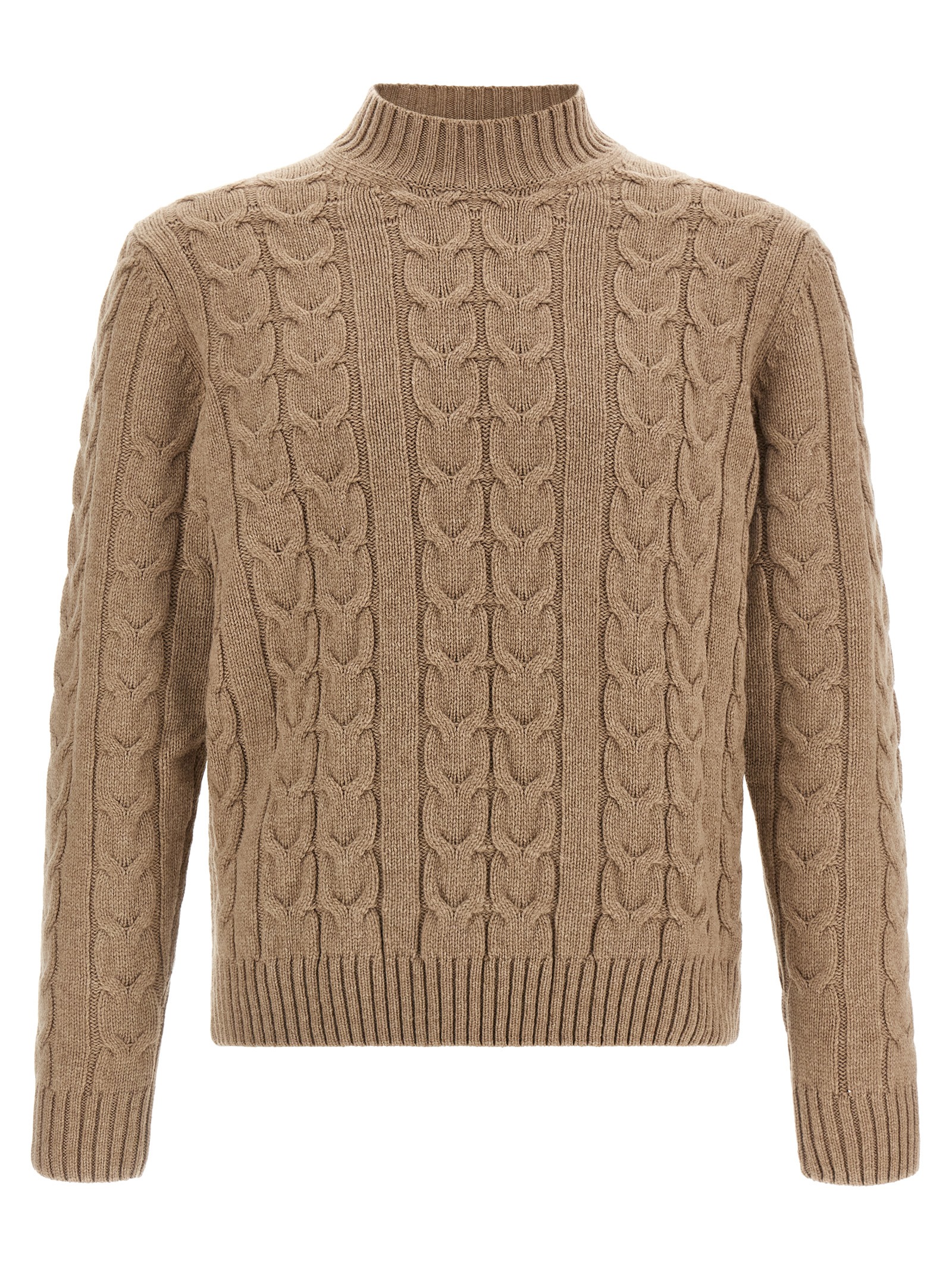 Beige Virgin Wool Cardigan
