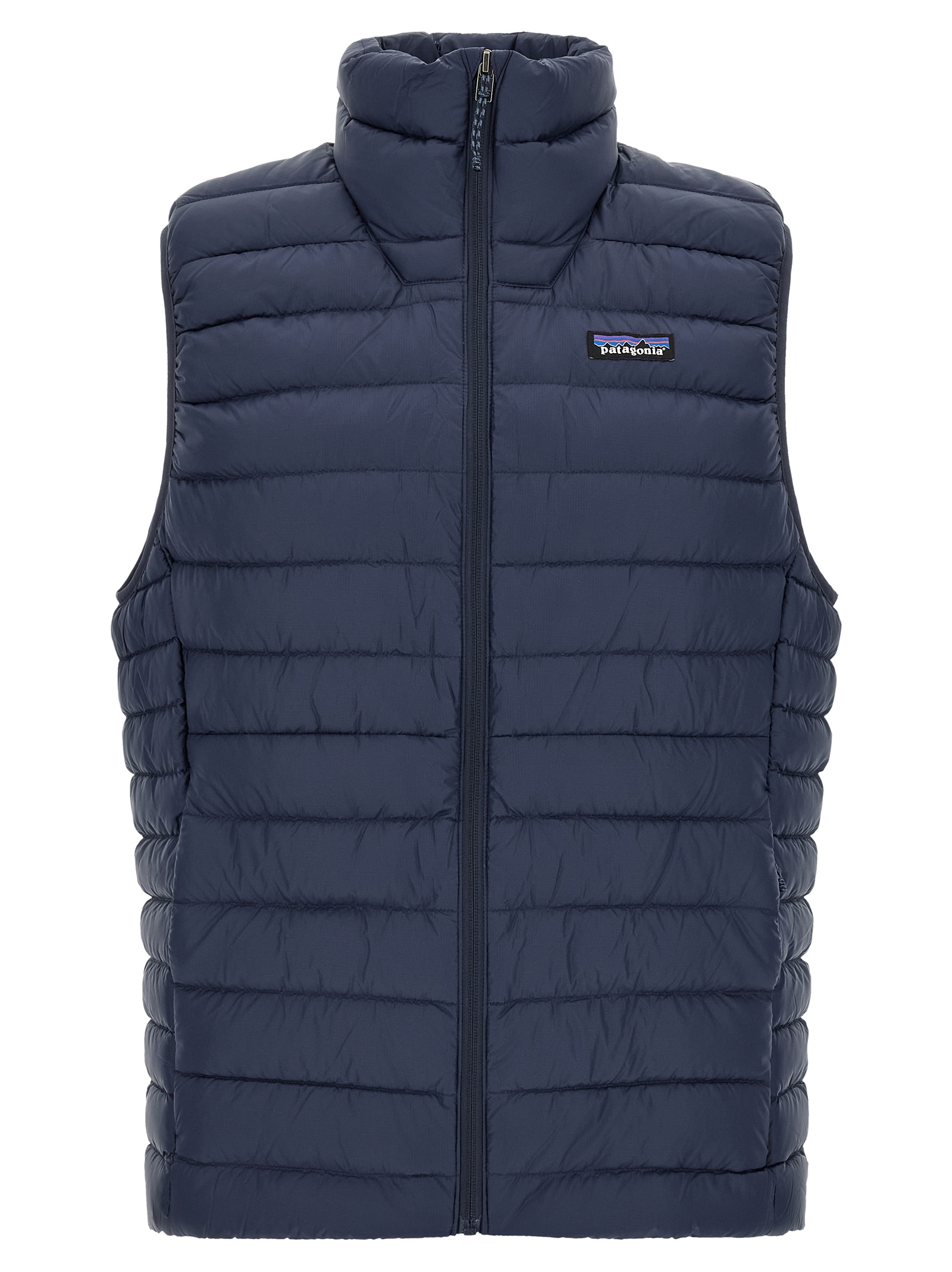Blue Nylon Sleeveless Jacket