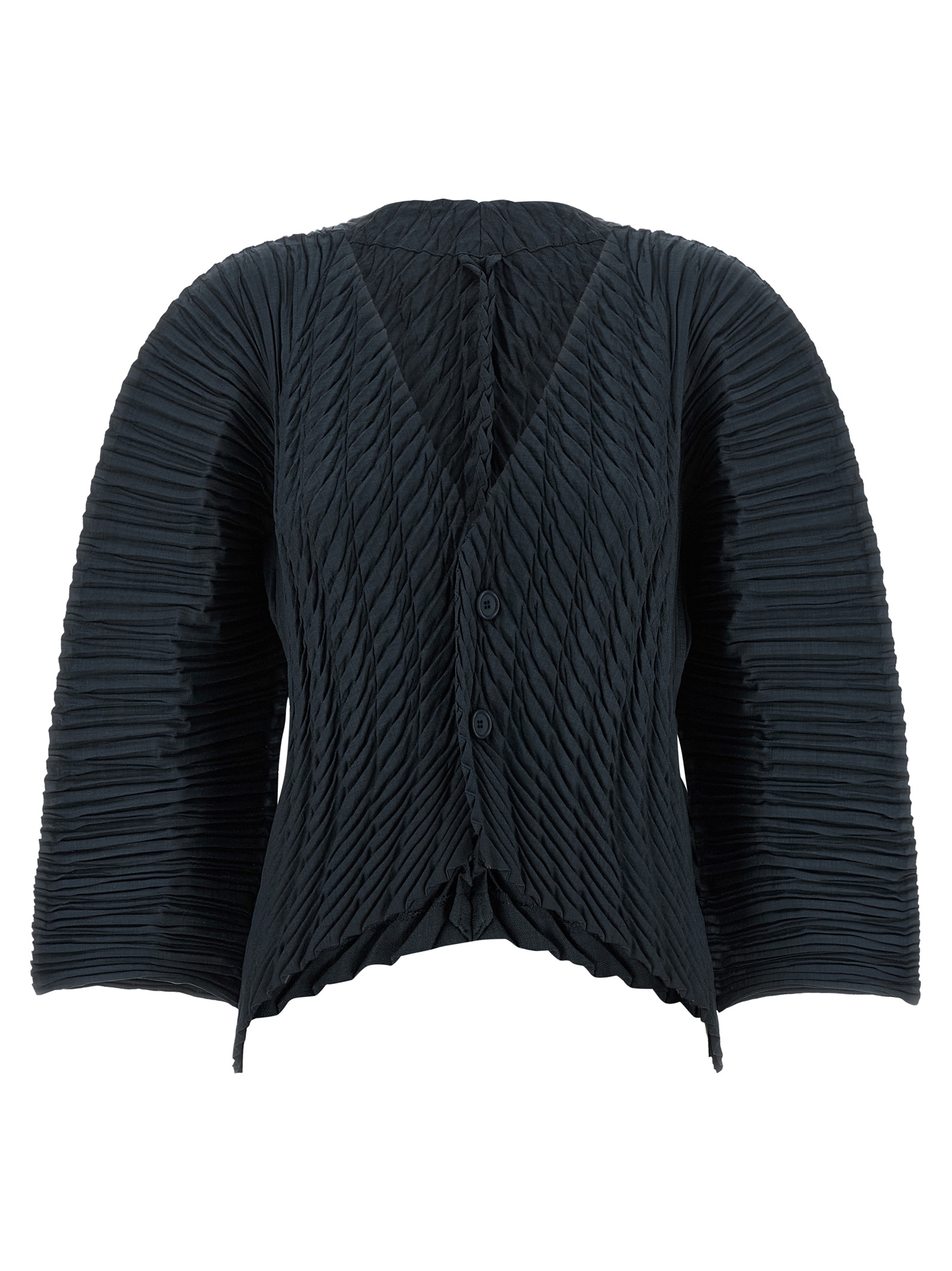 Black Polyester Cardigan