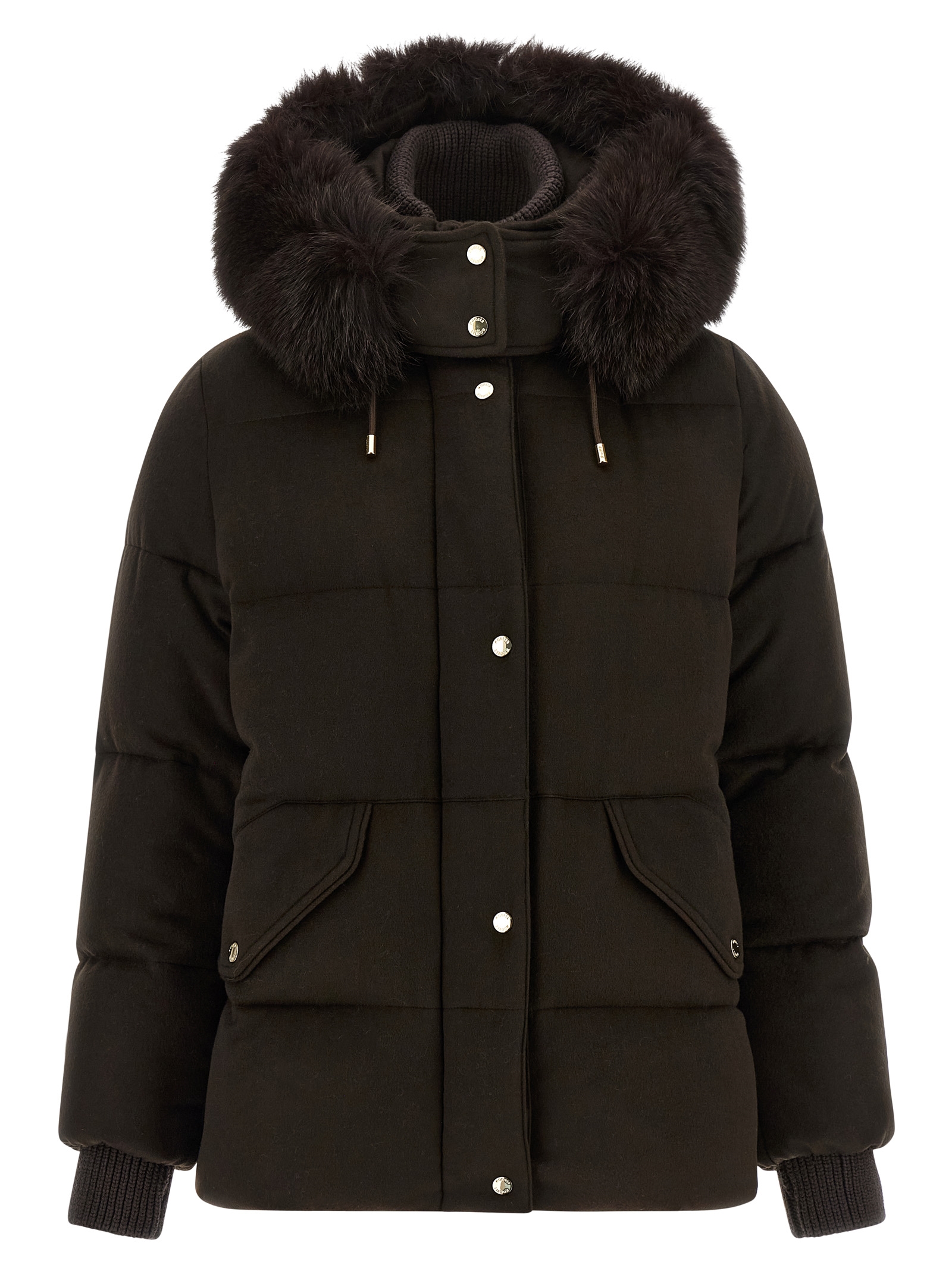 Brown Wool Full-Length Jacket