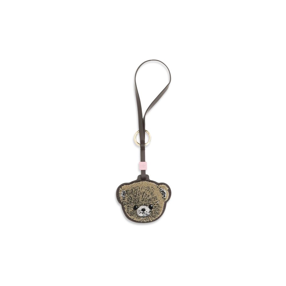 Beige Recycled Leather Keychain