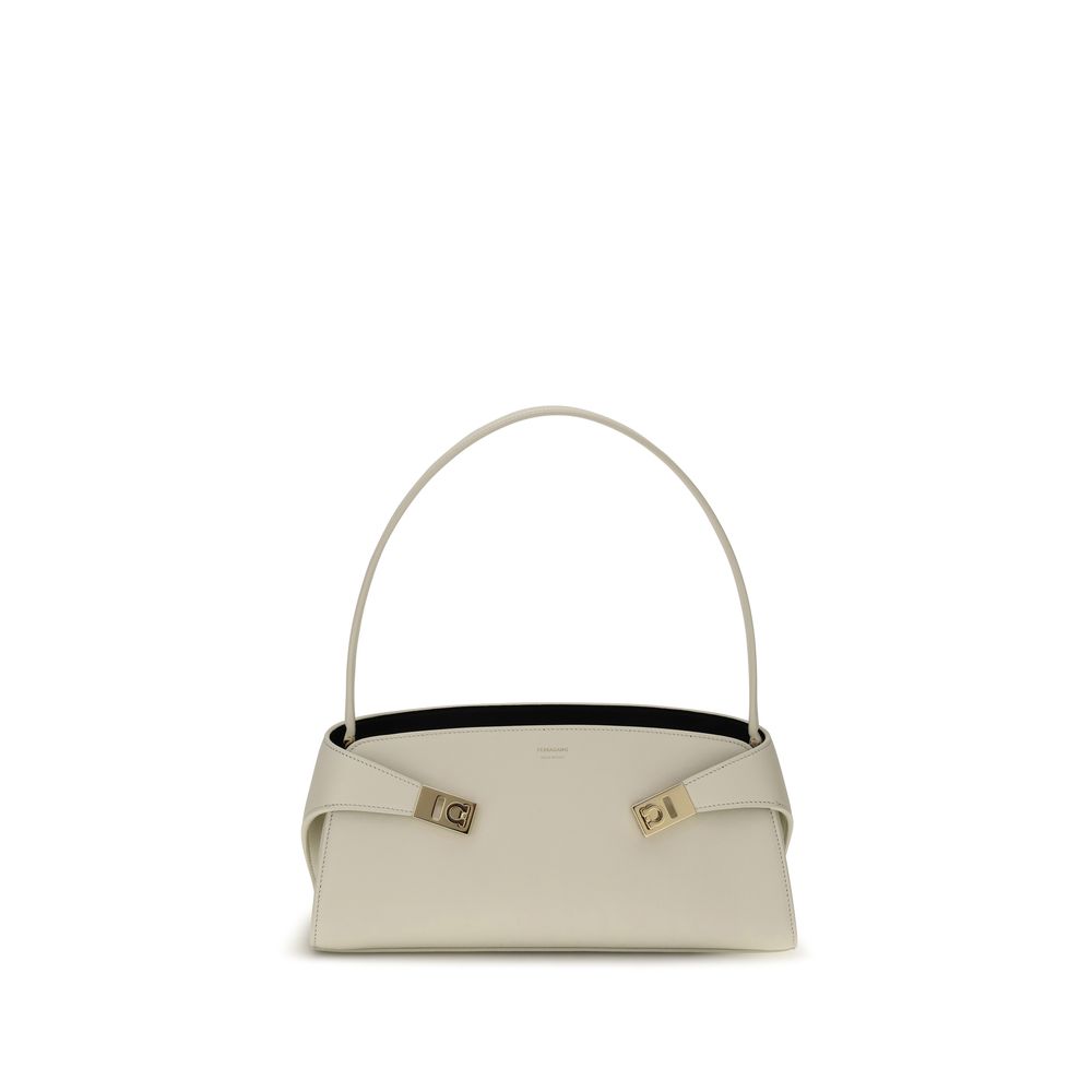 Beige Calf Leather Bos Taurus Shoulder Bag