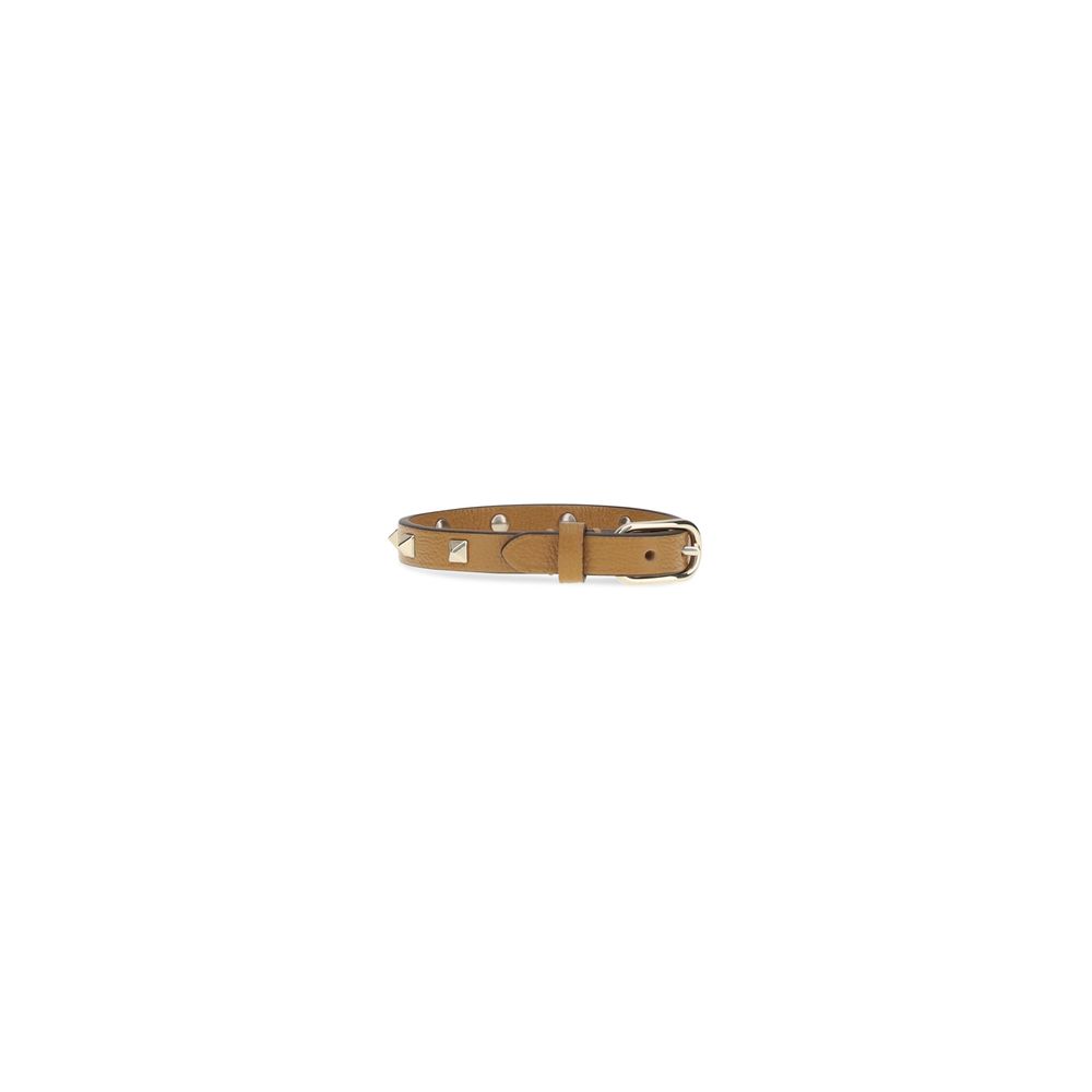 Valentino Garavani Brown Calf Leather Bos Taurus Bracelet 2