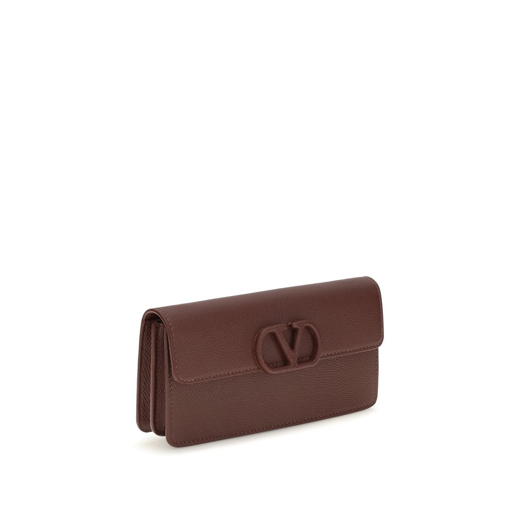 Valentino Garavani Brown Calf Leather Bos Taurus Wallet 2