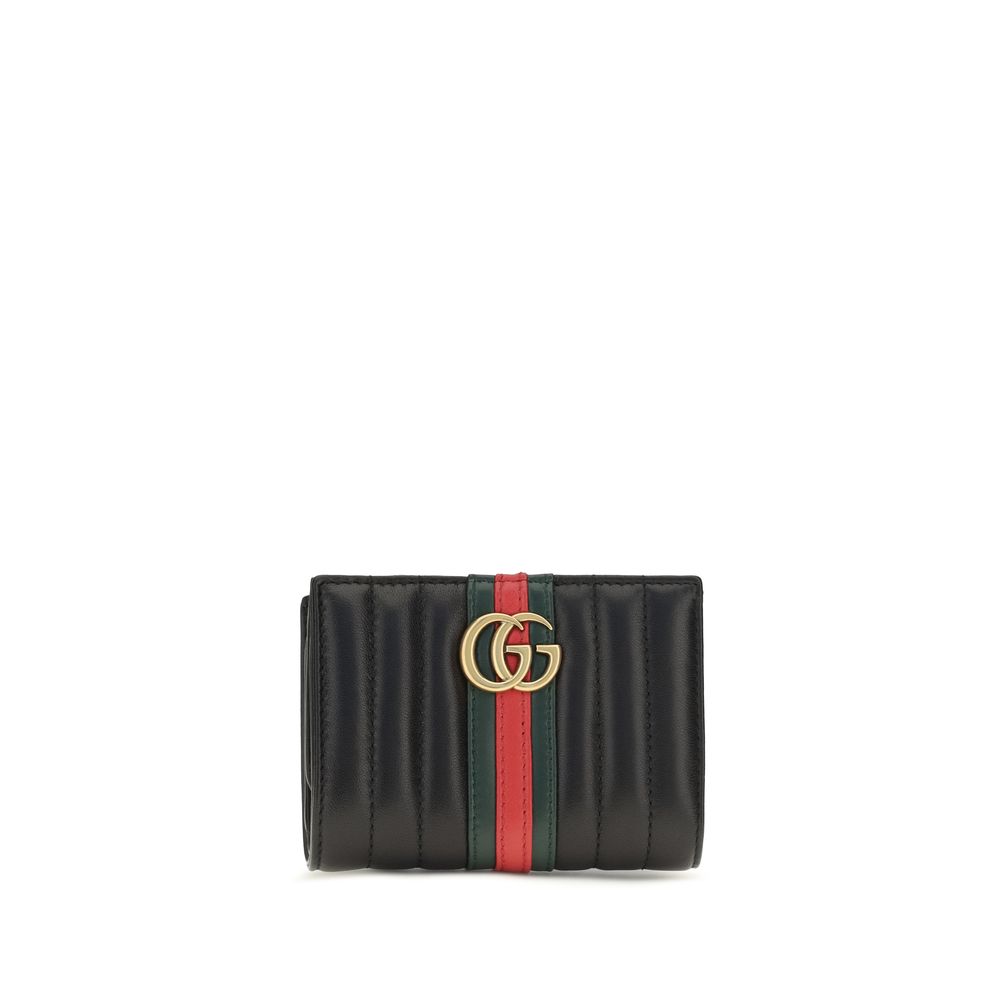Gucci Black Calf Leather Bos Taurus Wallet Marmont