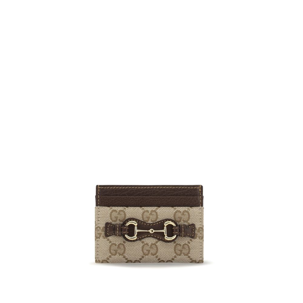Gucci Brown Cotton Wallet Horsebit