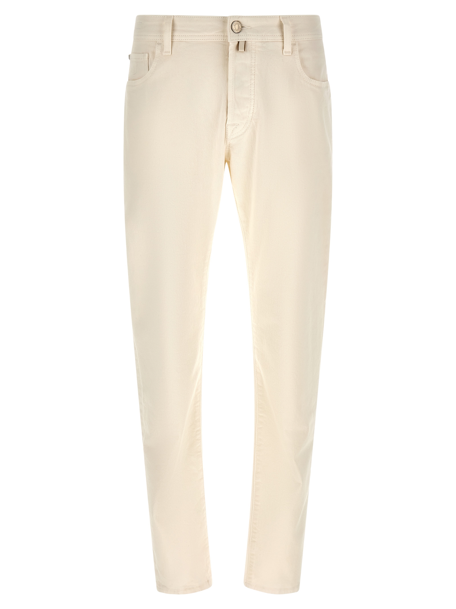 Jacob Cohen White Cotton Tapered Jeans