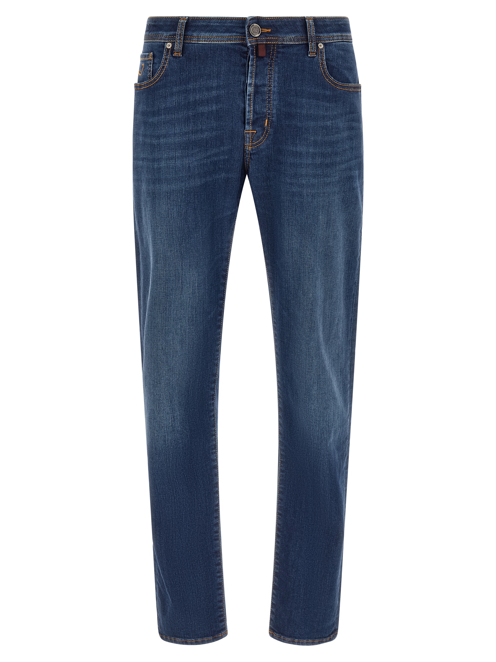 Jacob Cohen Blue Cotton Straight-Leg Jeans