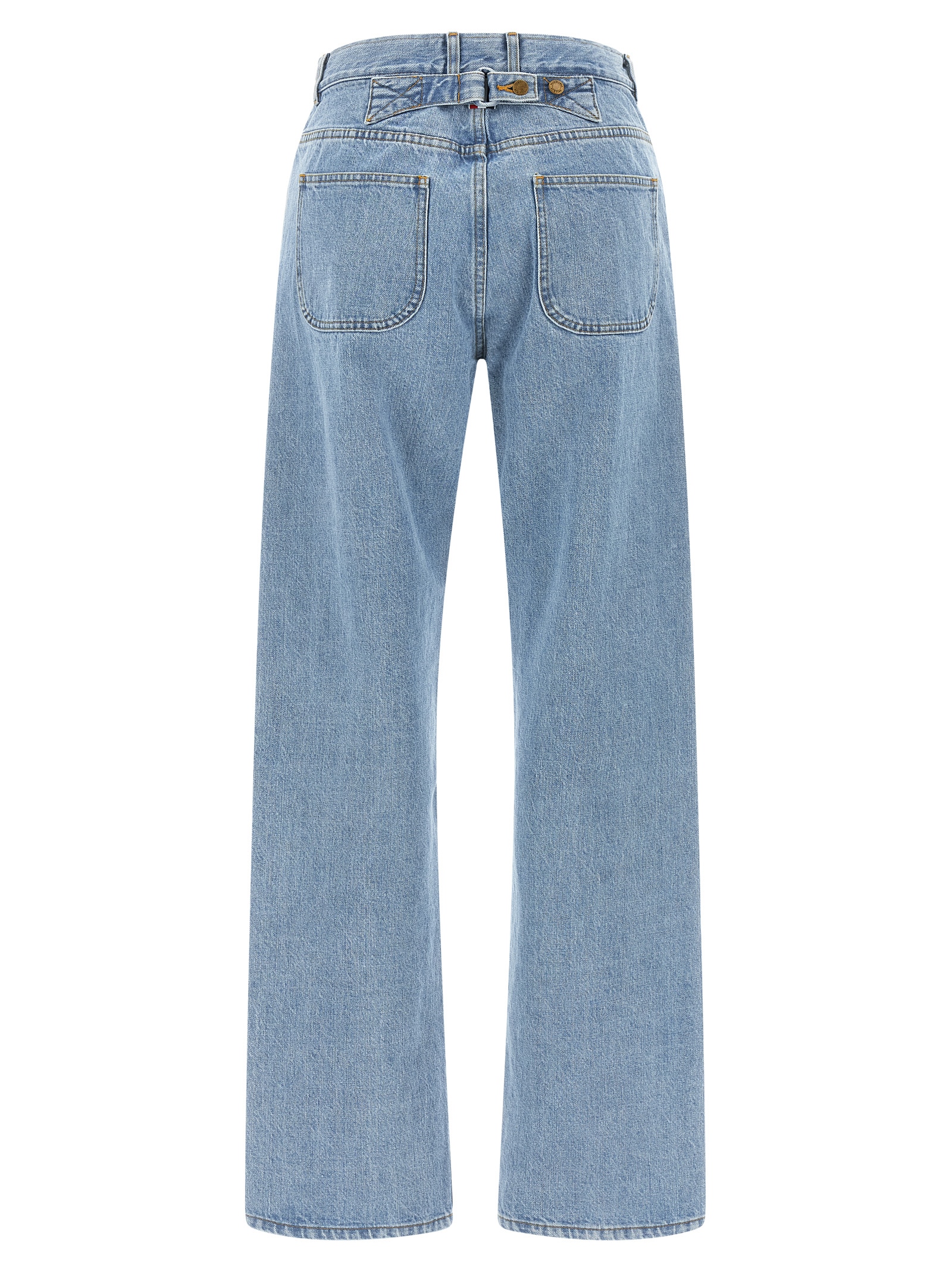 Thom Browne Blue Cotton Straight-Leg Jeans 2