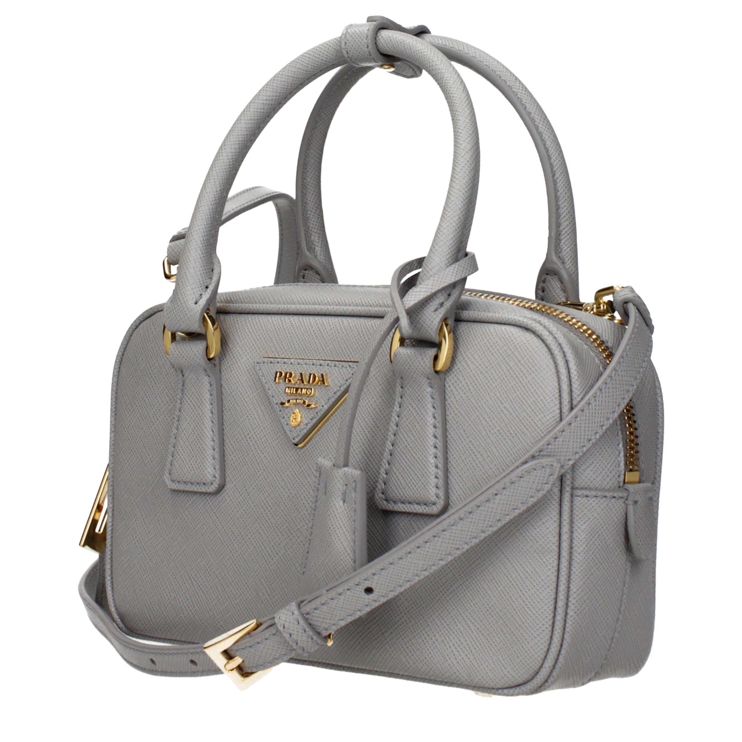 Prada Gray Leather Handbag 2