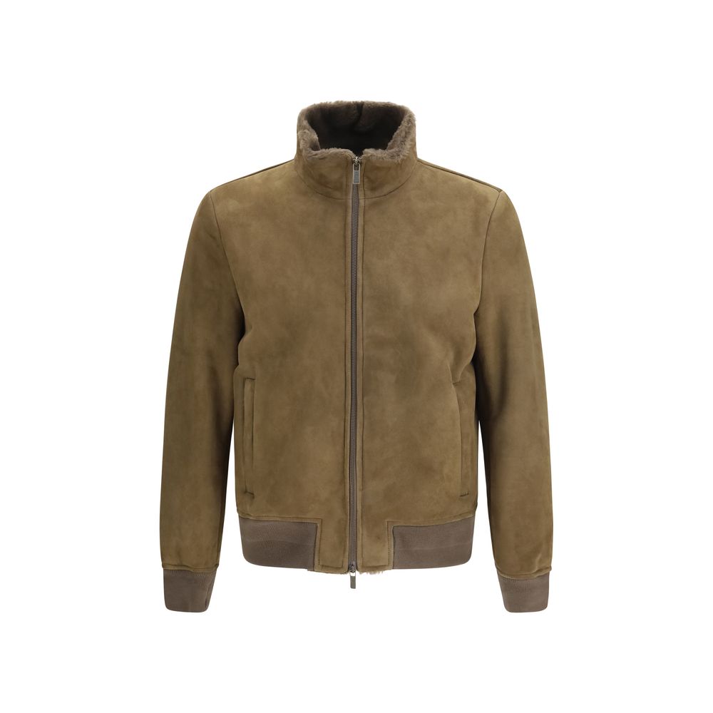 Salvatore Santoro Brown Lamb Full-Length Jacket