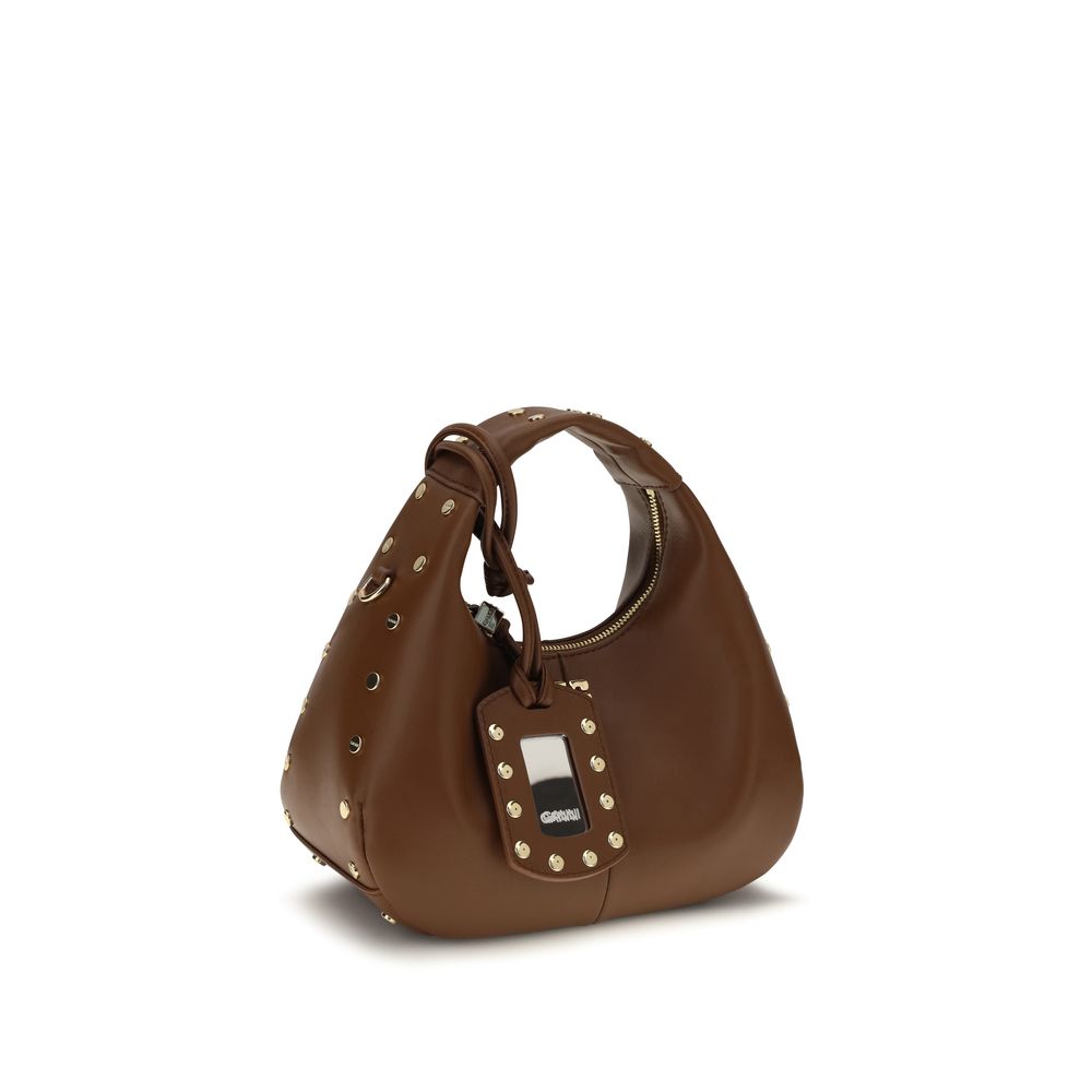 Ganni Hobo Brown Recycled Leather Shoulder Bag 2