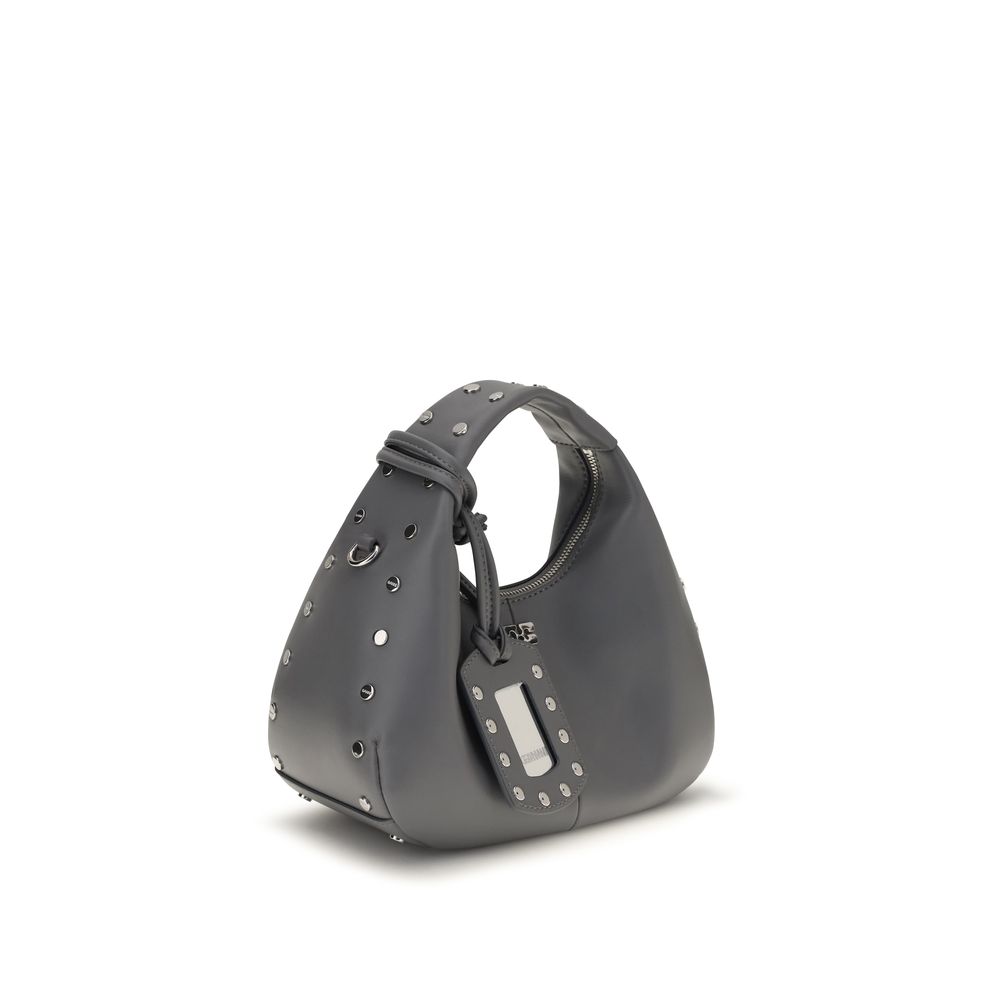 Ganni Gray Leather Shoulder Bag 2