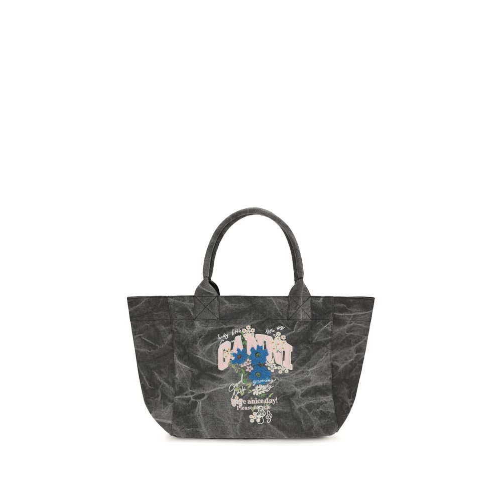 Gray Cotton Shoulder Bag