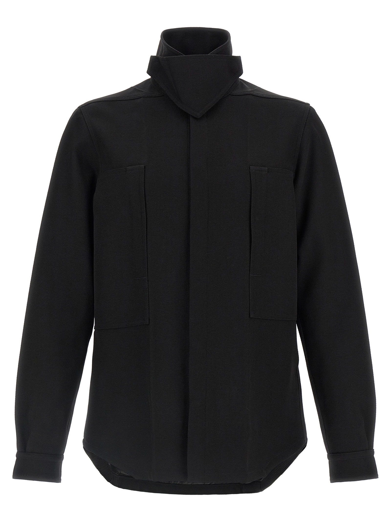 Black Cotton Full-Length Jacket