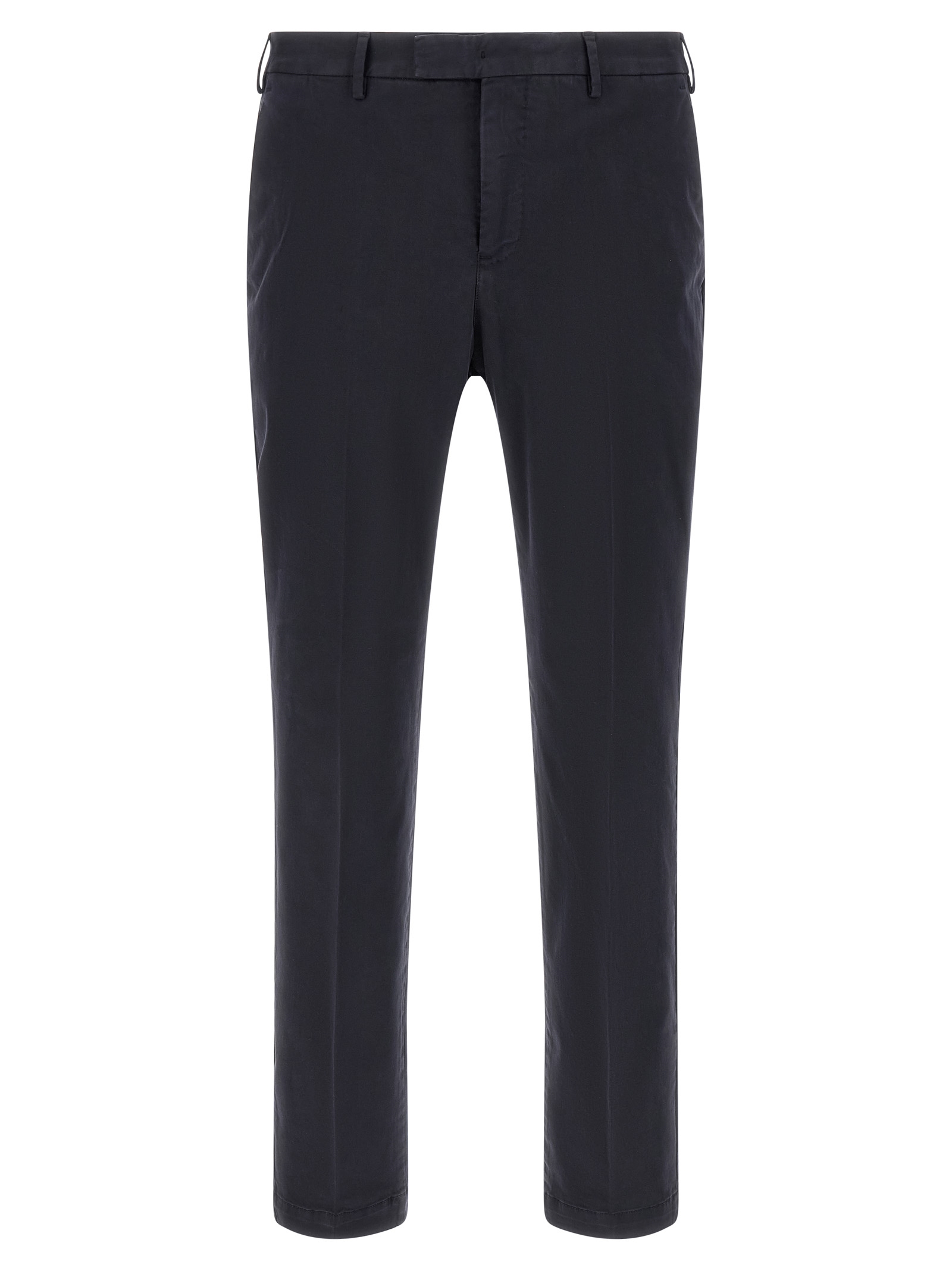 Blue Cotton Casual Pants