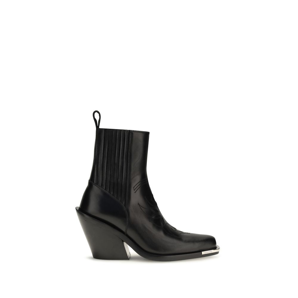 Black Calf Leather Bos Taurus Ankle Boots
