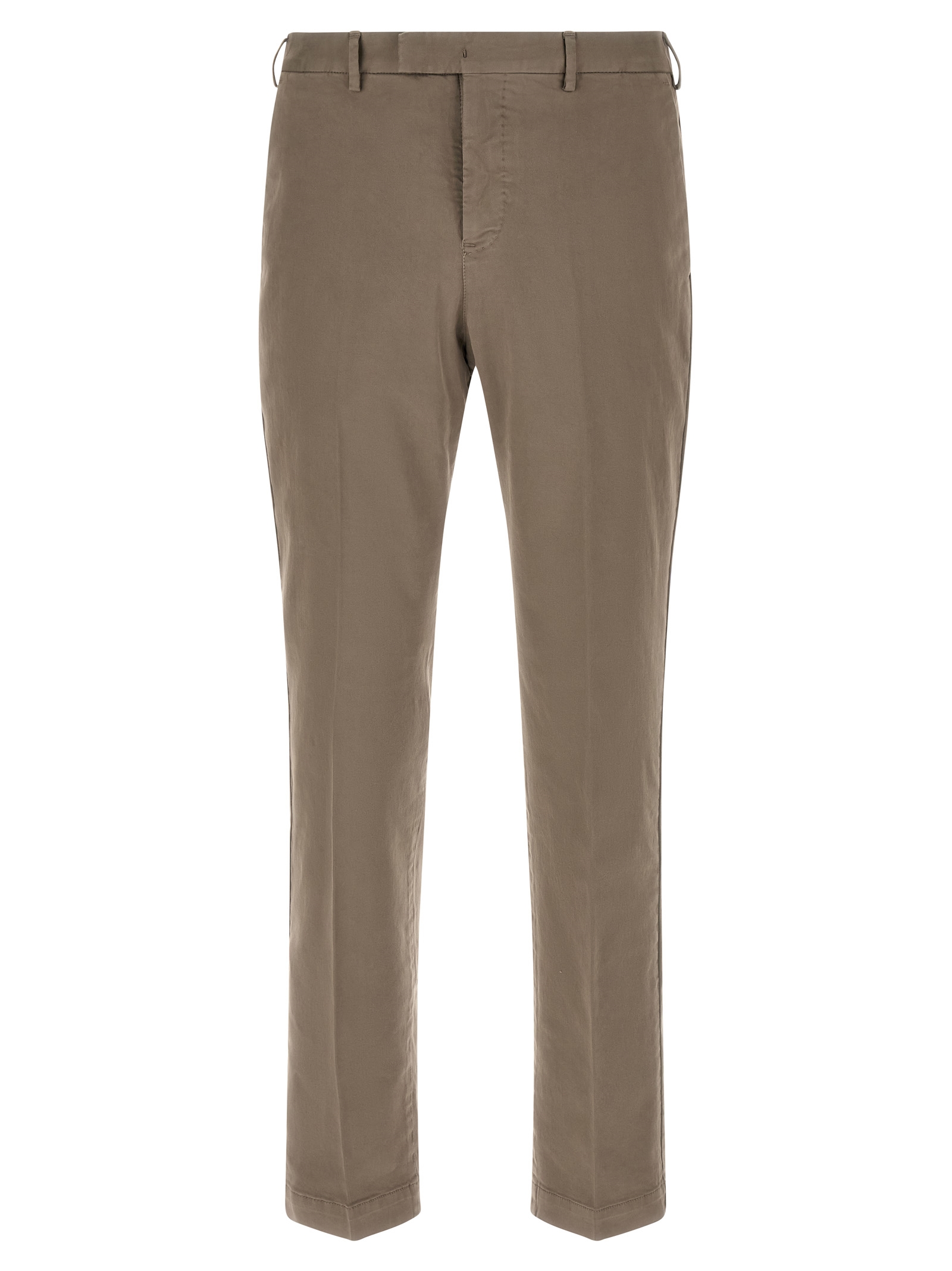 Beige Cotton Casual Pants
