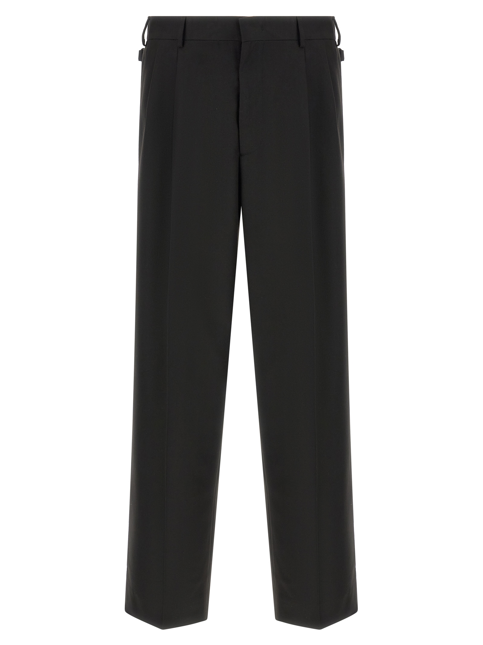 Black Polyester Casual Pants