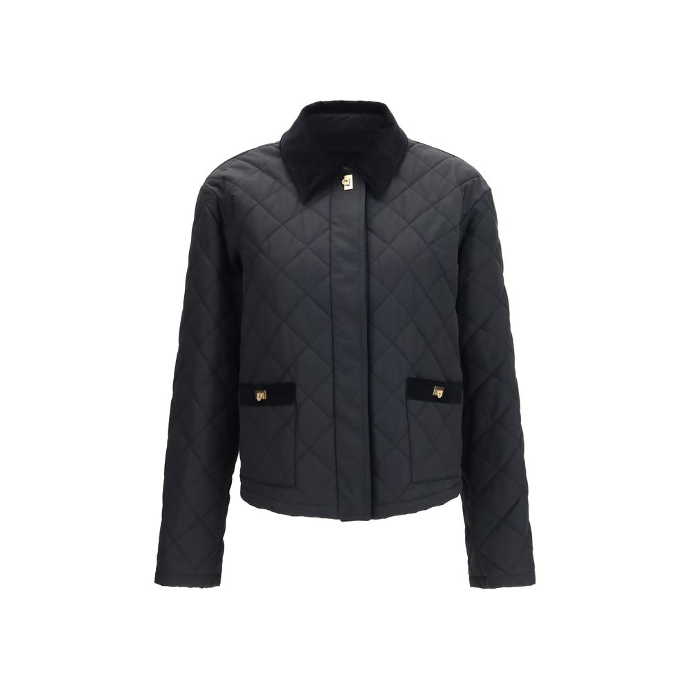 Black Cotton Full-Length Jacket