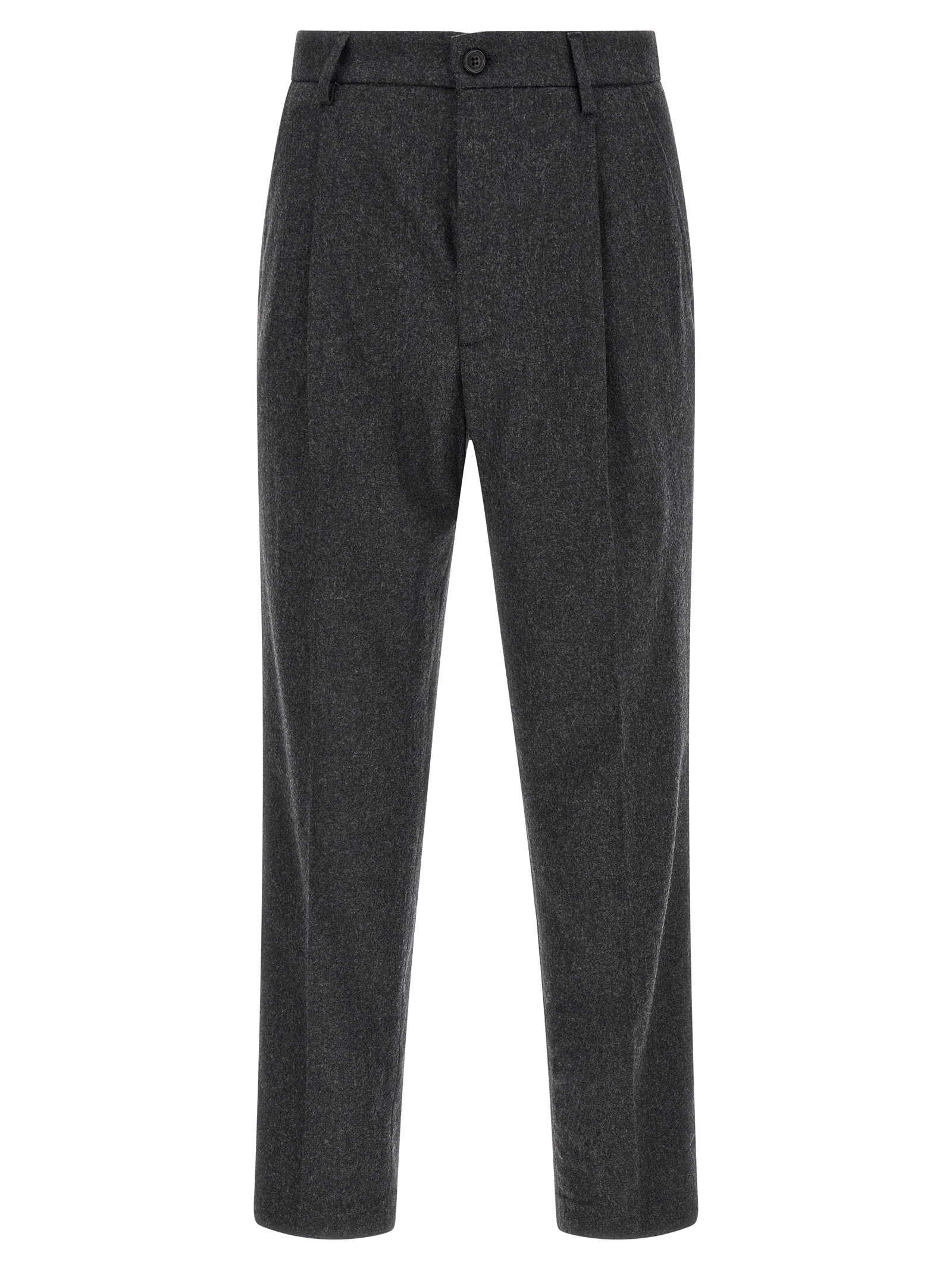 Gray Wool Casual Pants