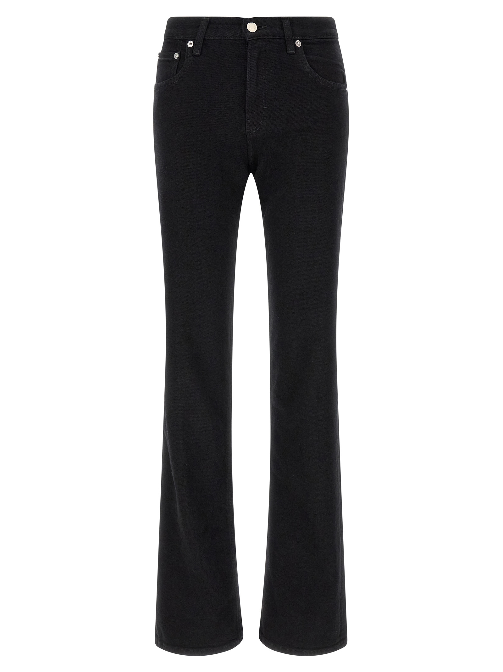 Black Cotton Flared Jeans