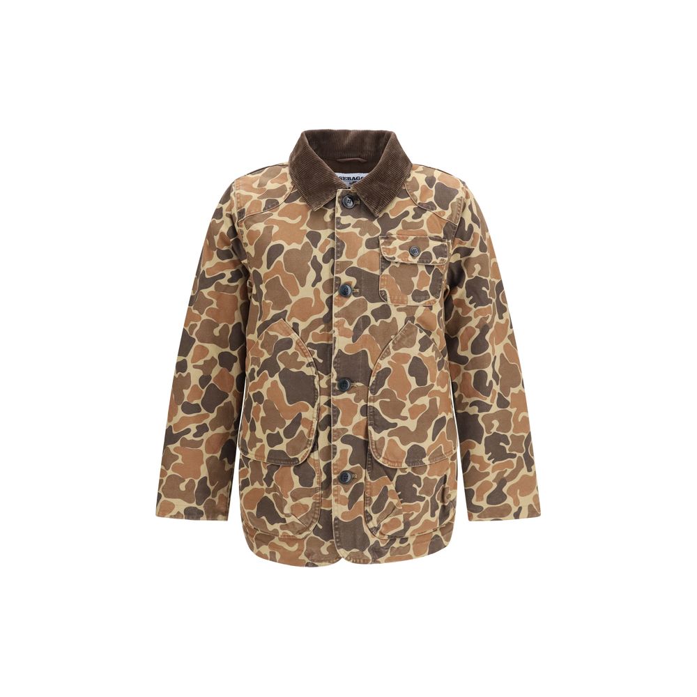 Brown Cotton Full-Length Jacket