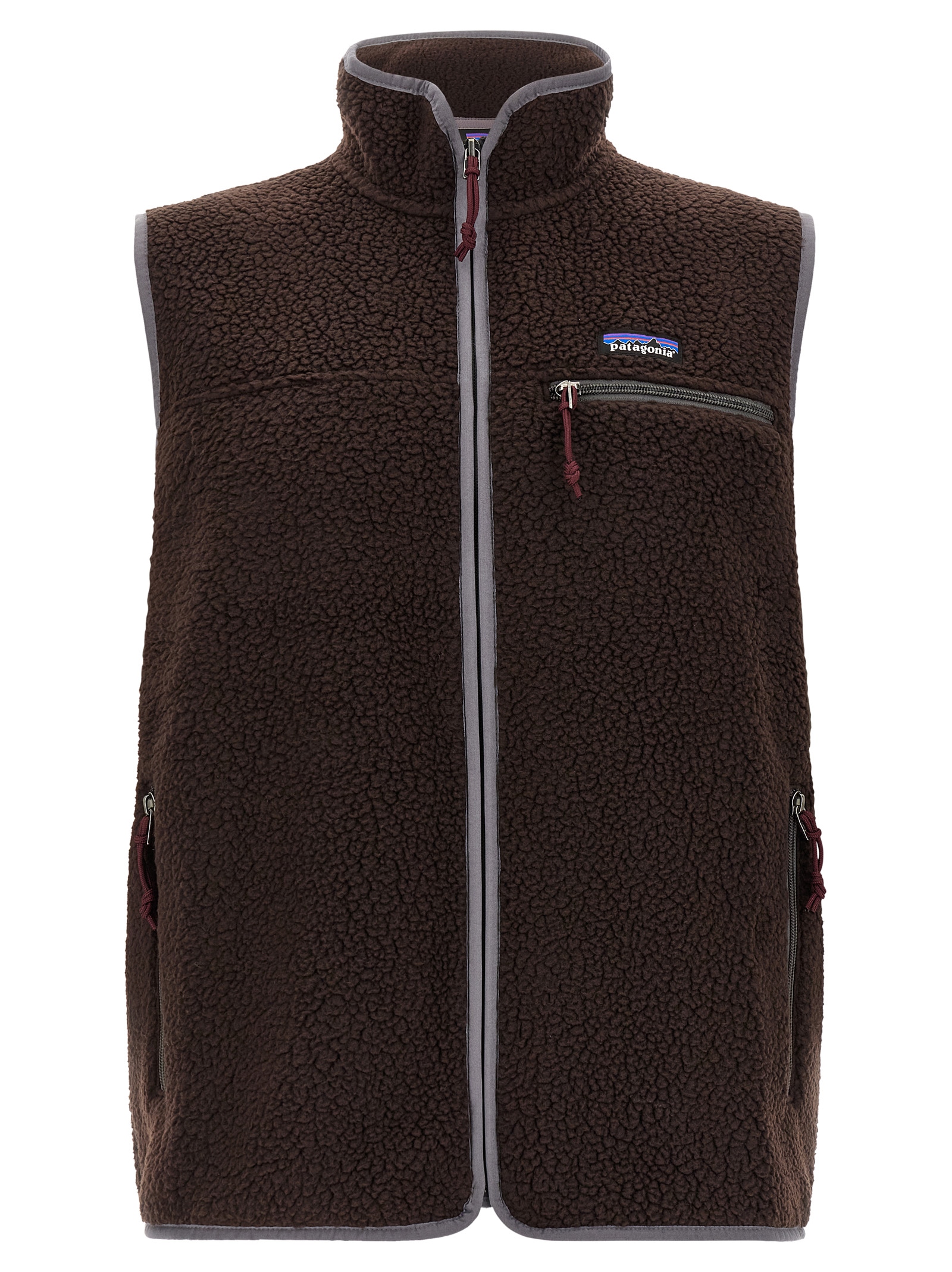 Brown Polyester Sleeveless Jacket