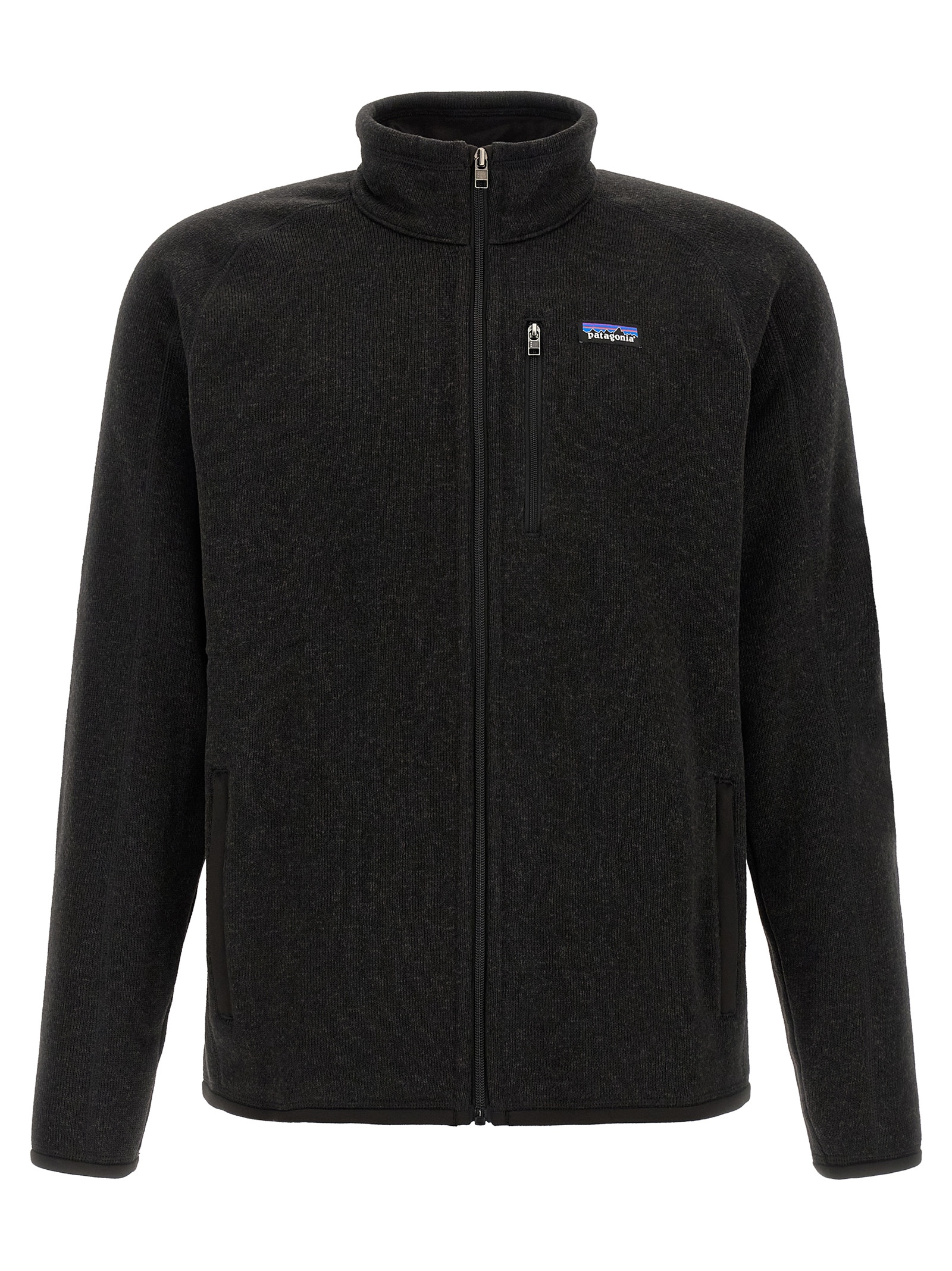 Black Polyester Full-Length Jacket