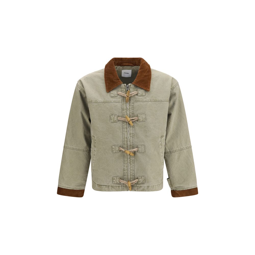 Bicolor Cotton Full-Length Jacket