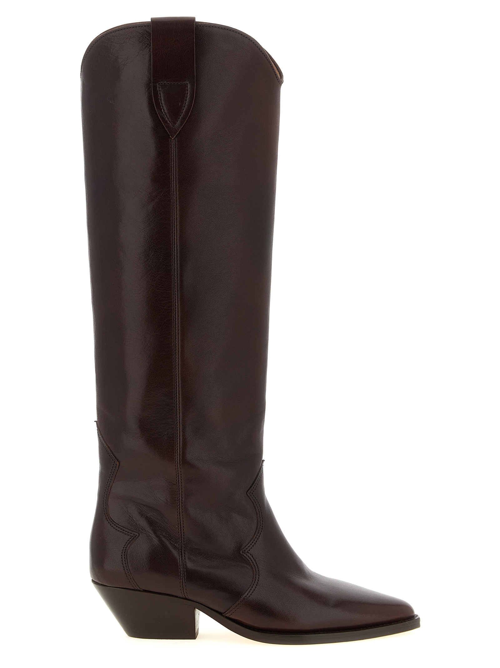 Bordeaux Cowhide Over The Knee