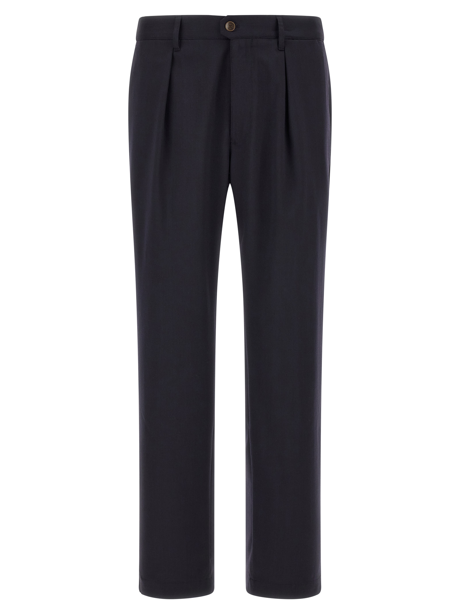 Blue Polyester Dress Pants