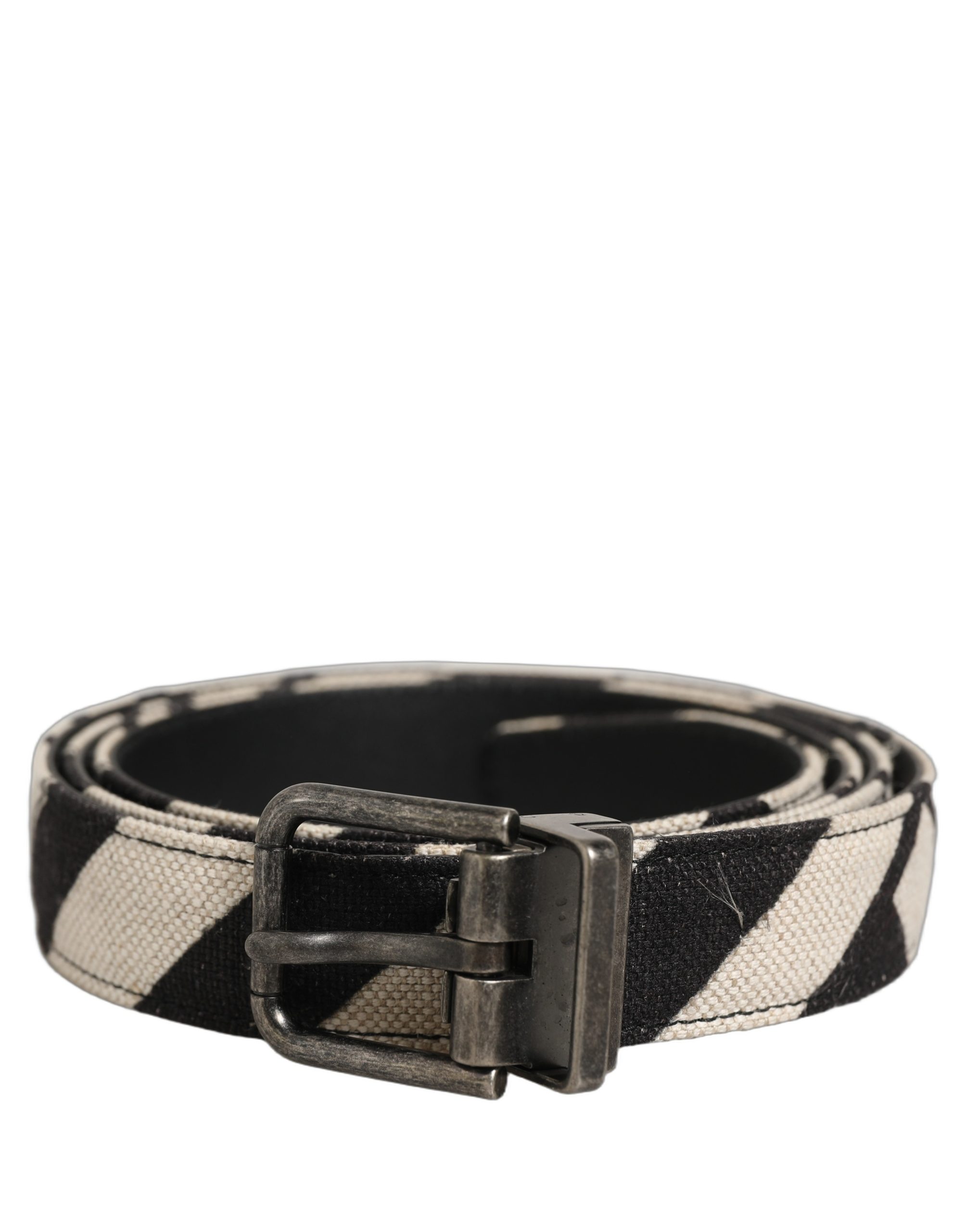 Black Ivory Silver Tone Metal Buckle Belt