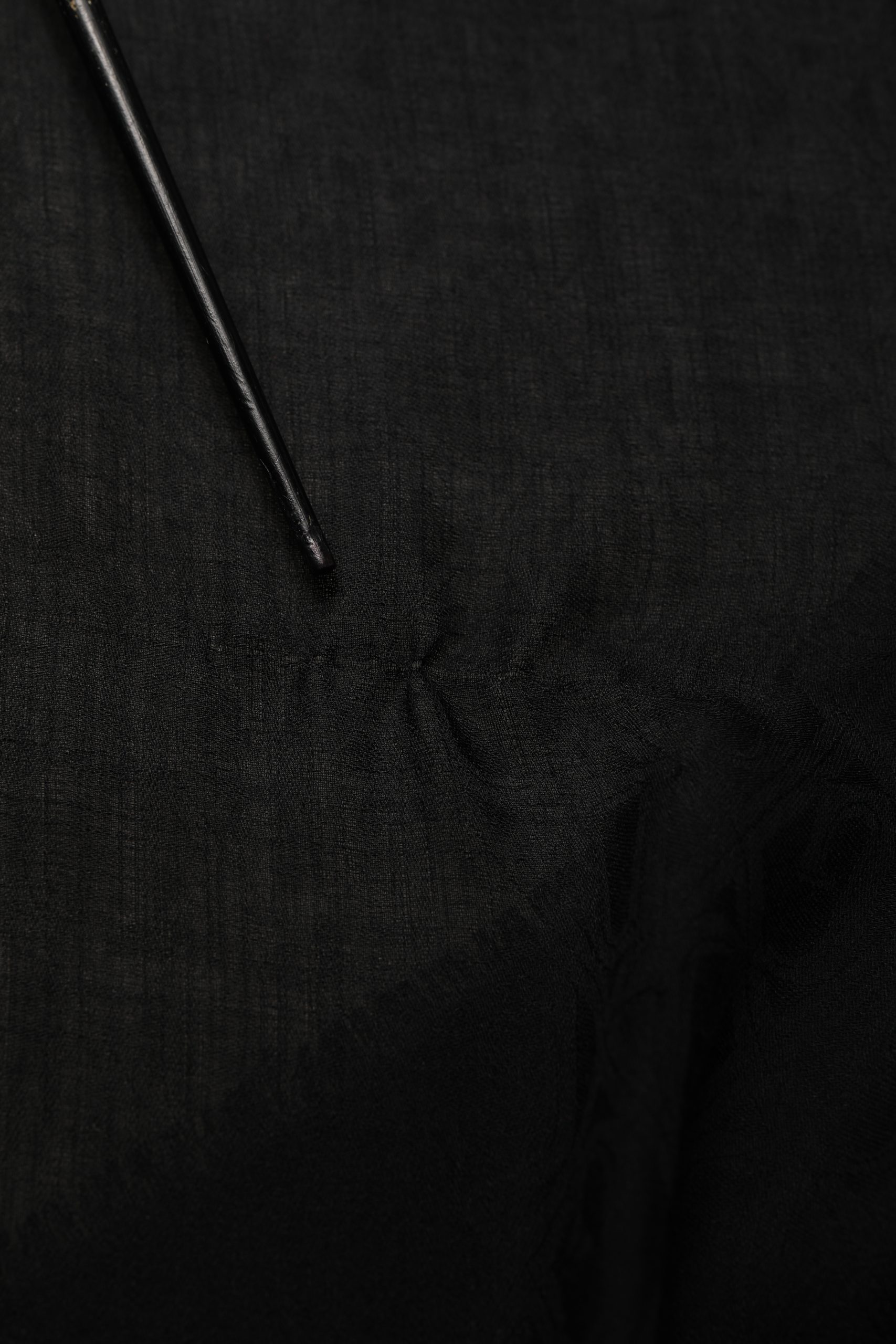 Men Black Modal Frayed Edge Lace Stole Scarf