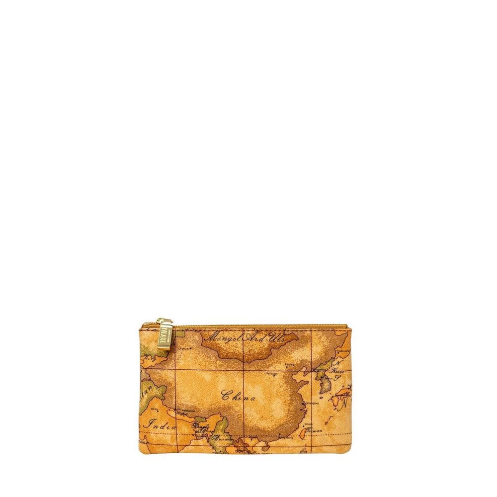 Beige Leather Clutch Bag