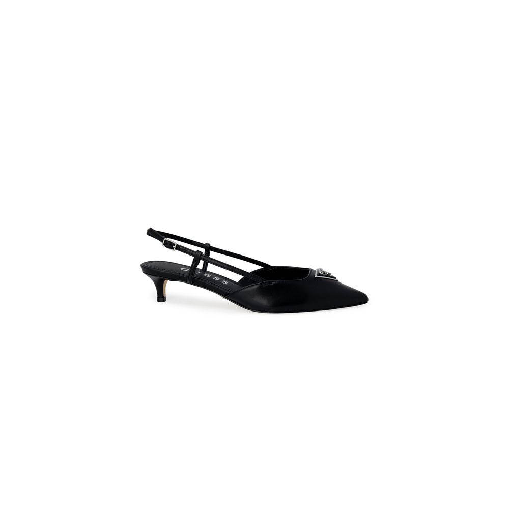 Black Polyester High Heel Pumps