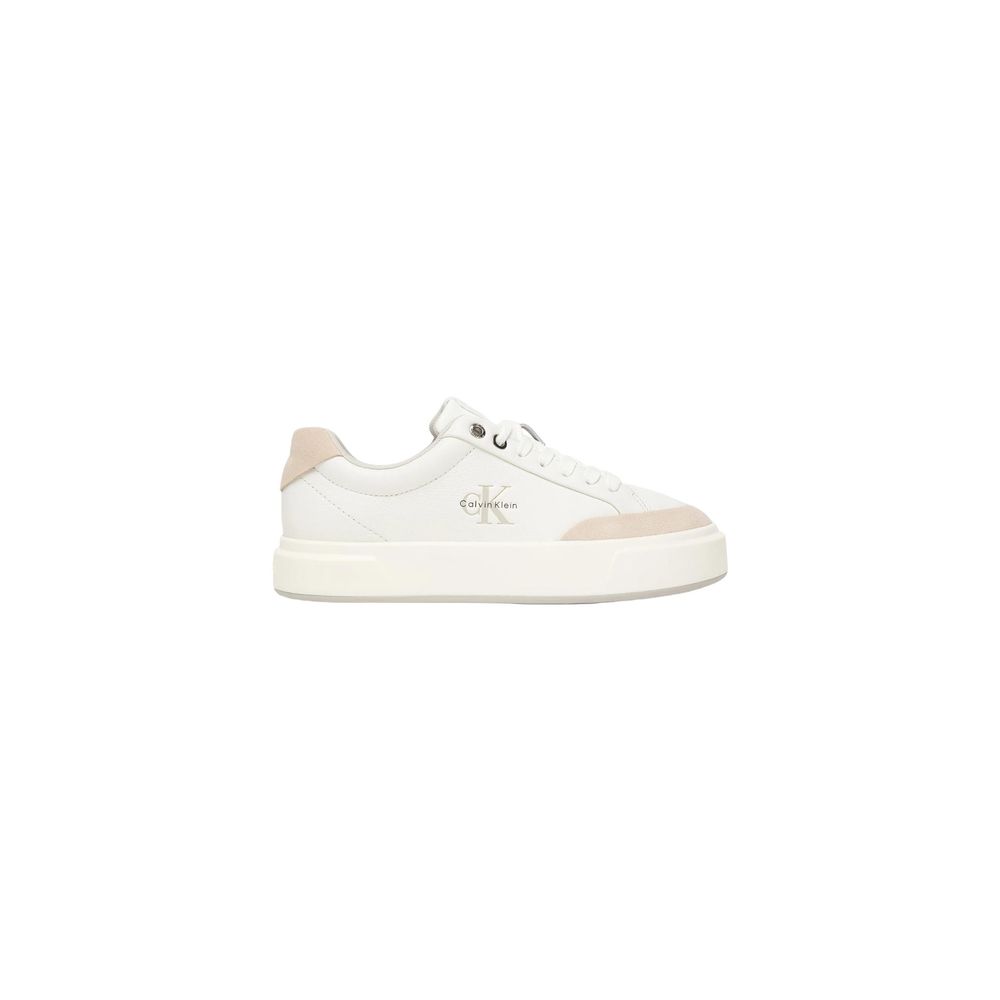 White Leather Low Top Sneakers