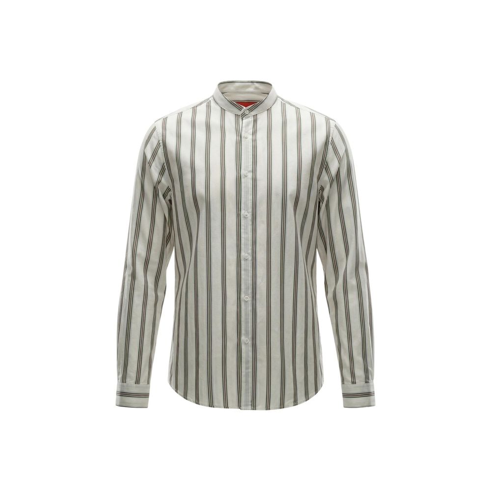 White Cotton Pattern Shirt 4