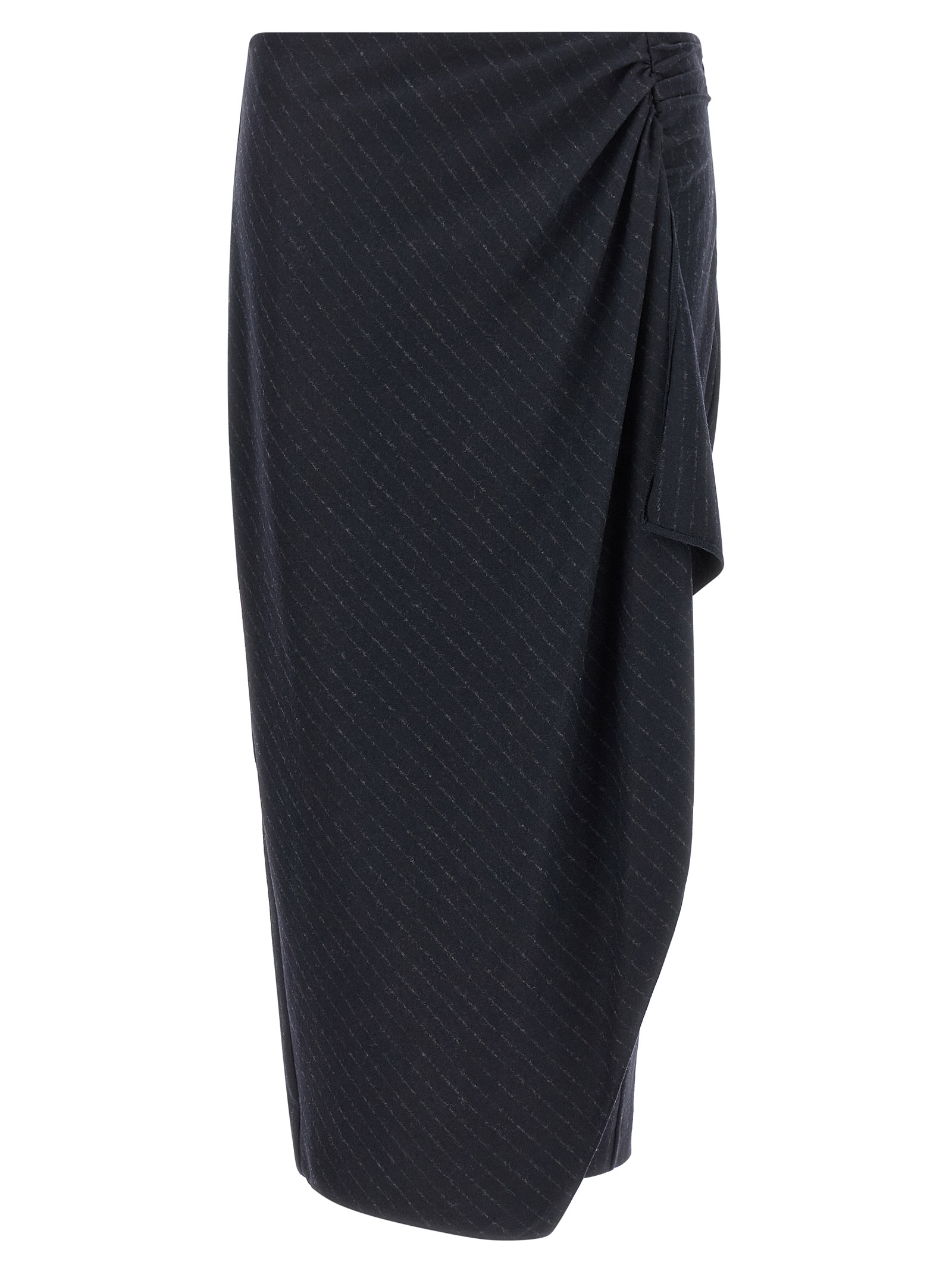 Blue Polyester Mini Skirt