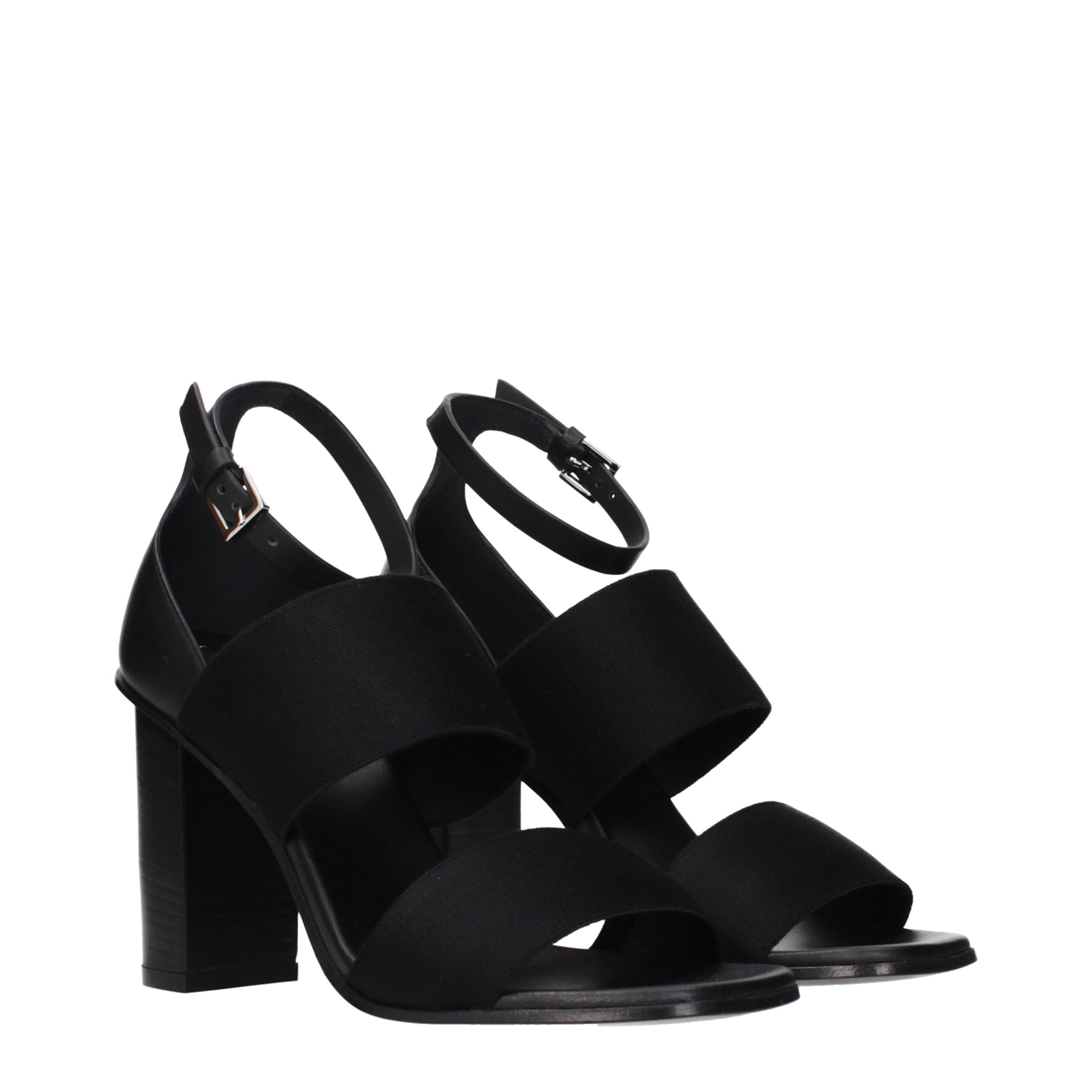 Black Fabric Platform Sandals 2