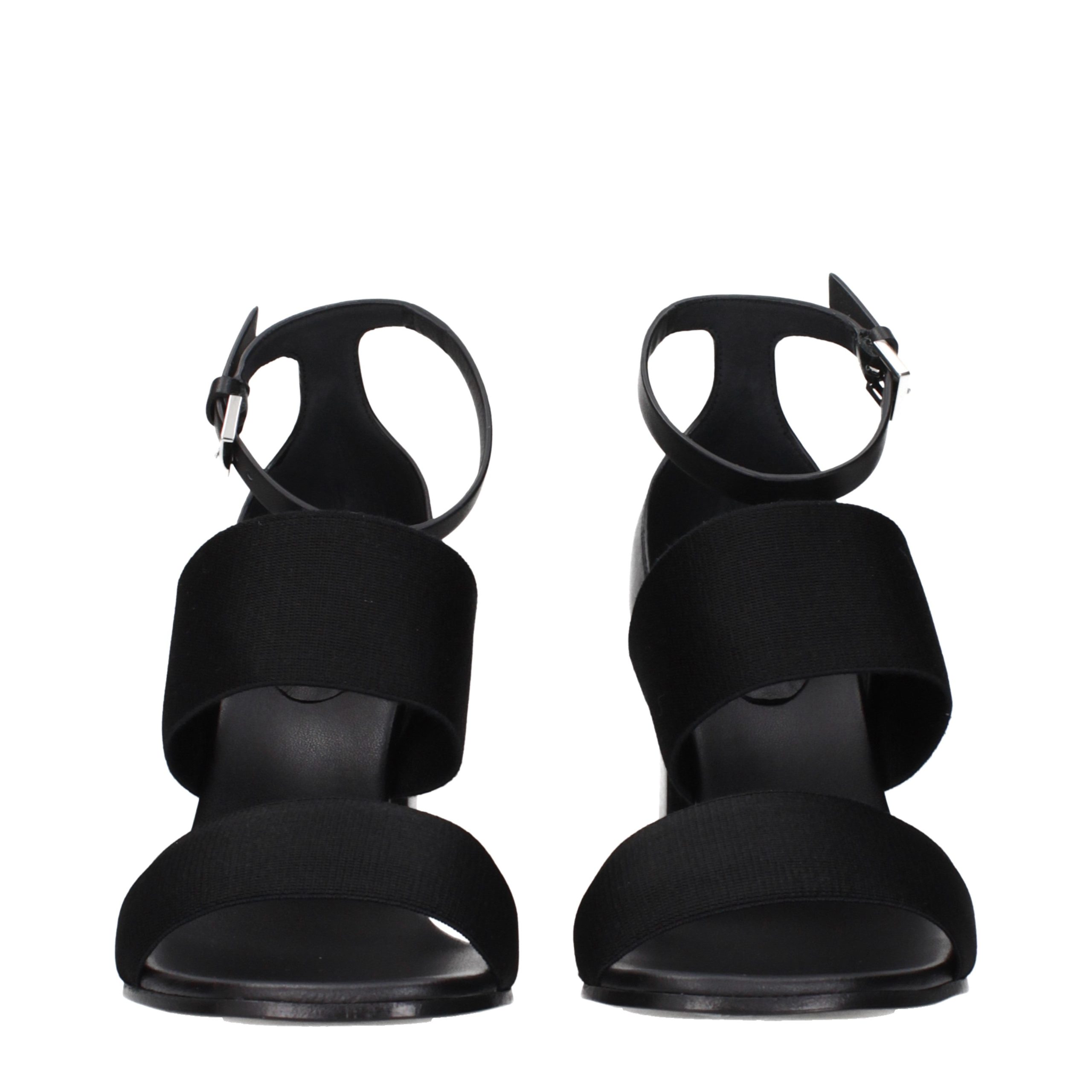 Black Fabric Platform Sandals 3