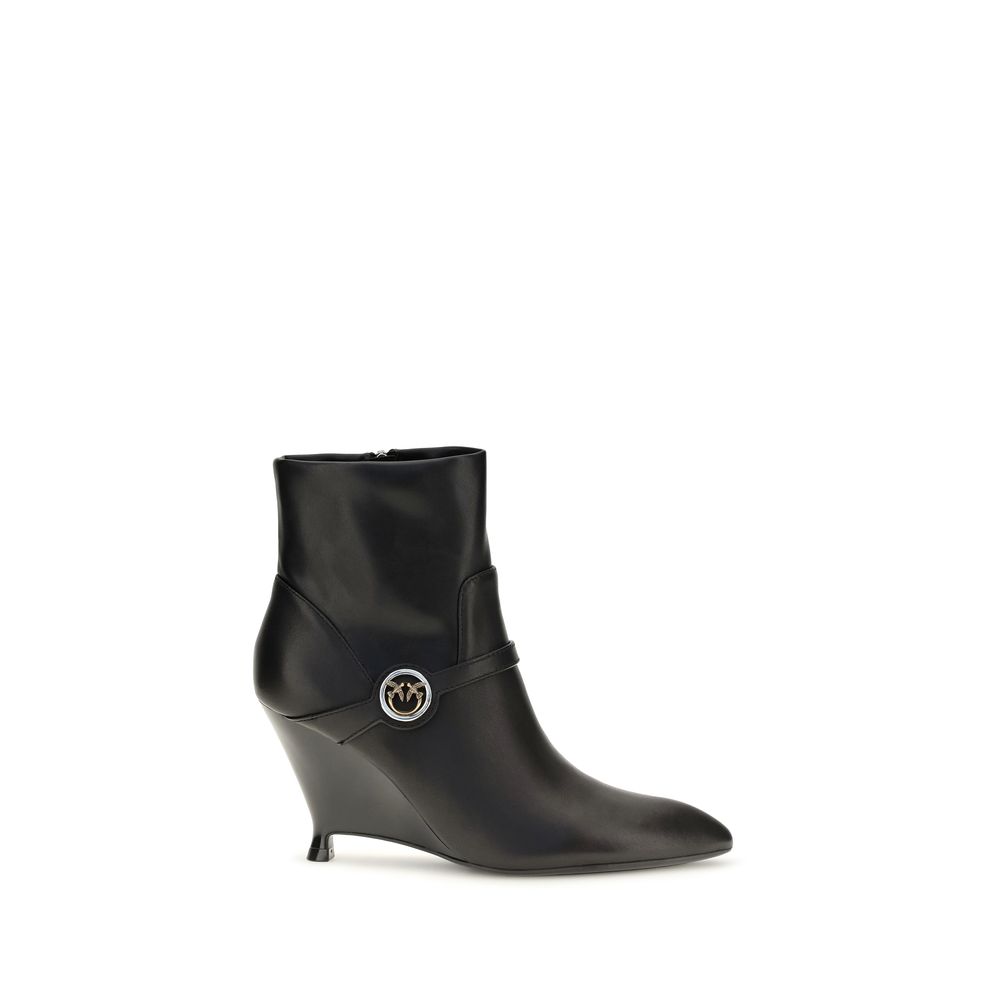 Black Calf Leather Bos Taurus Ankle Boots