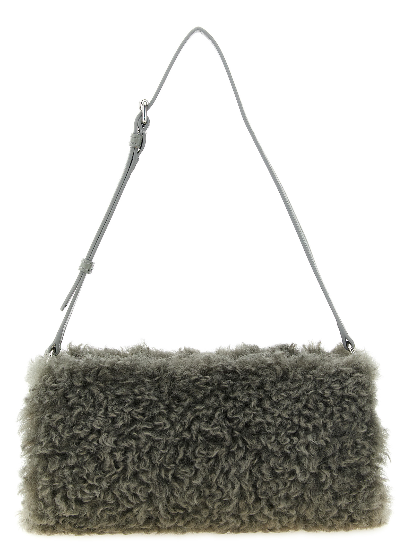 Gray Polyester Clutch Bag